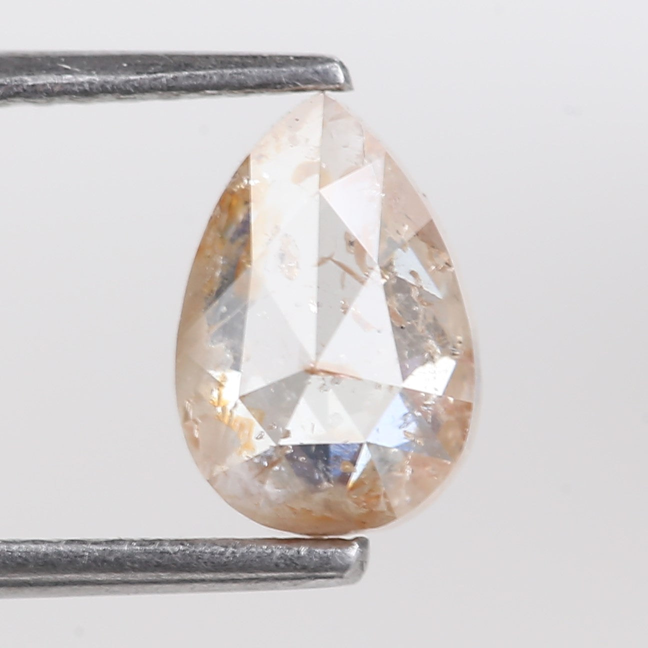 1.29 Carat Natural Orange Pear Salt And Pepper Loose Diamond 8.25 MM