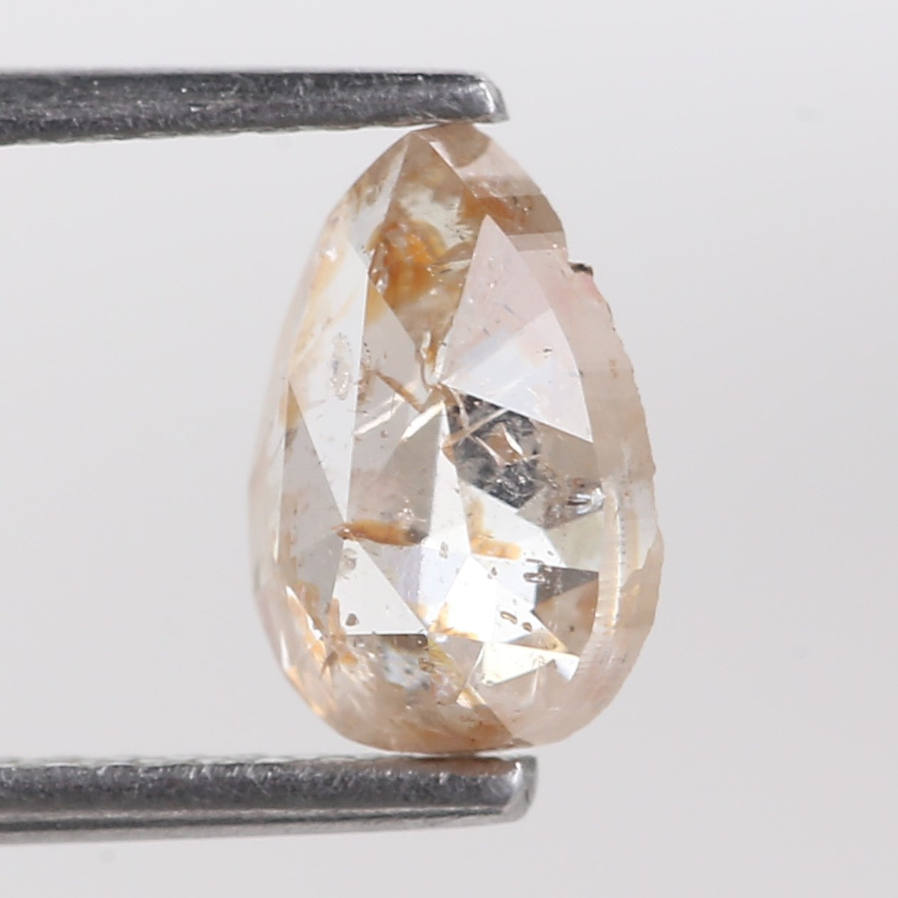 1.29 Carat Natural Orange Pear Salt And Pepper Loose Diamond 8.25 MM