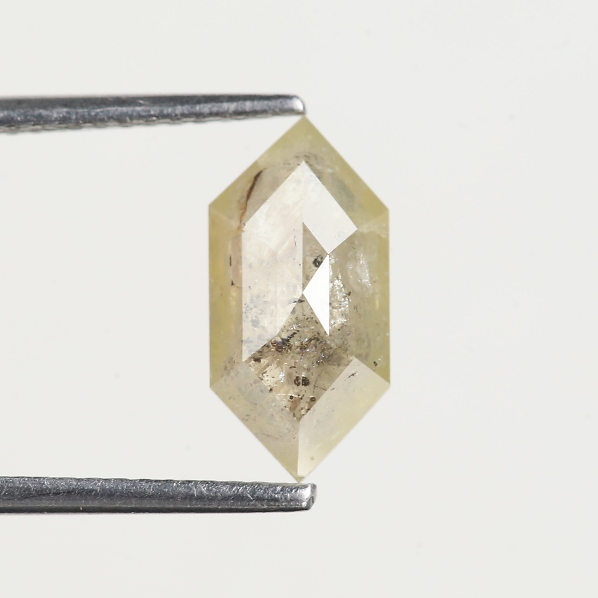 1.66 Carat Natural Elongated Hexagon Salt and Pepper Diamond 11.70 MM