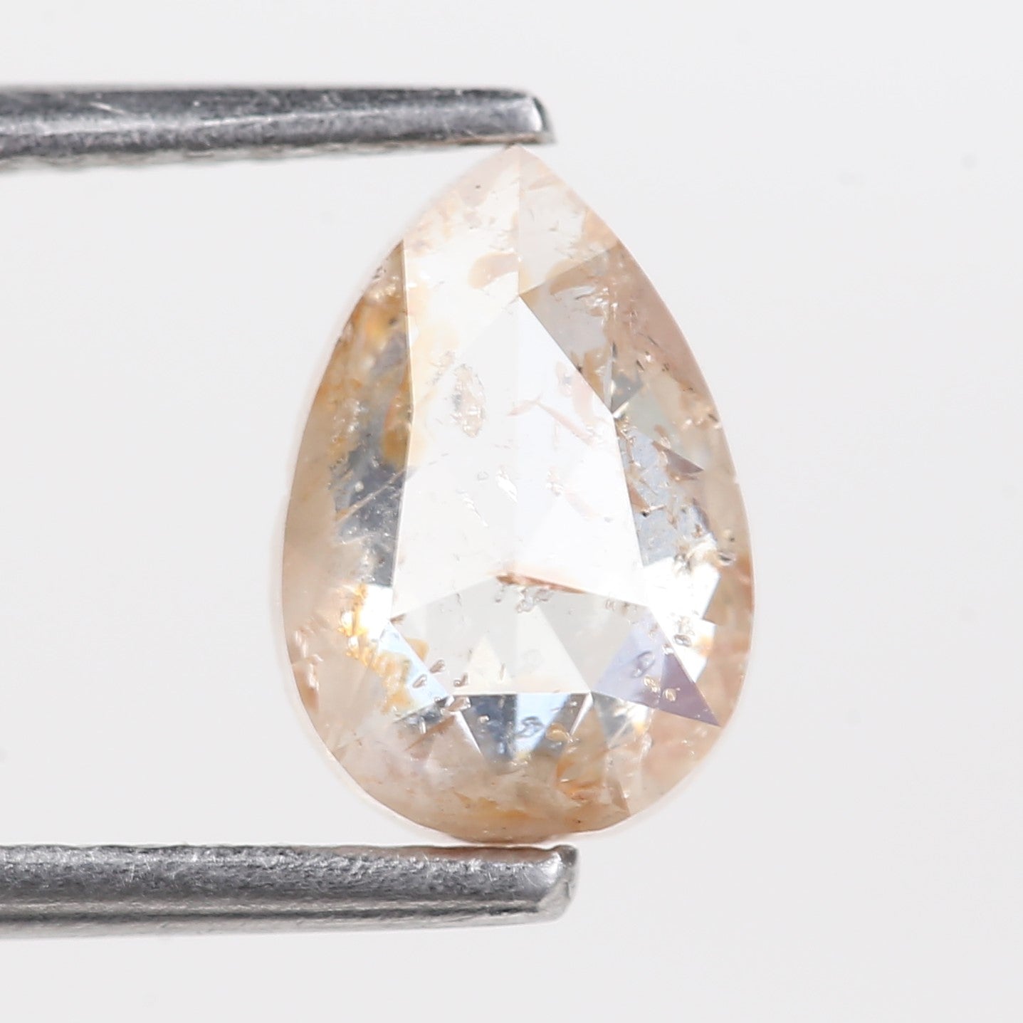 1.29 Carat Natural Orange Pear Salt And Pepper Loose Diamond 8.25 MM