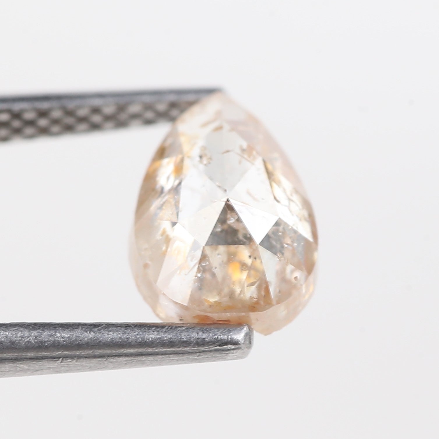1.29 Carat Natural Orange Pear Salt And Pepper Loose Diamond 8.25 MM