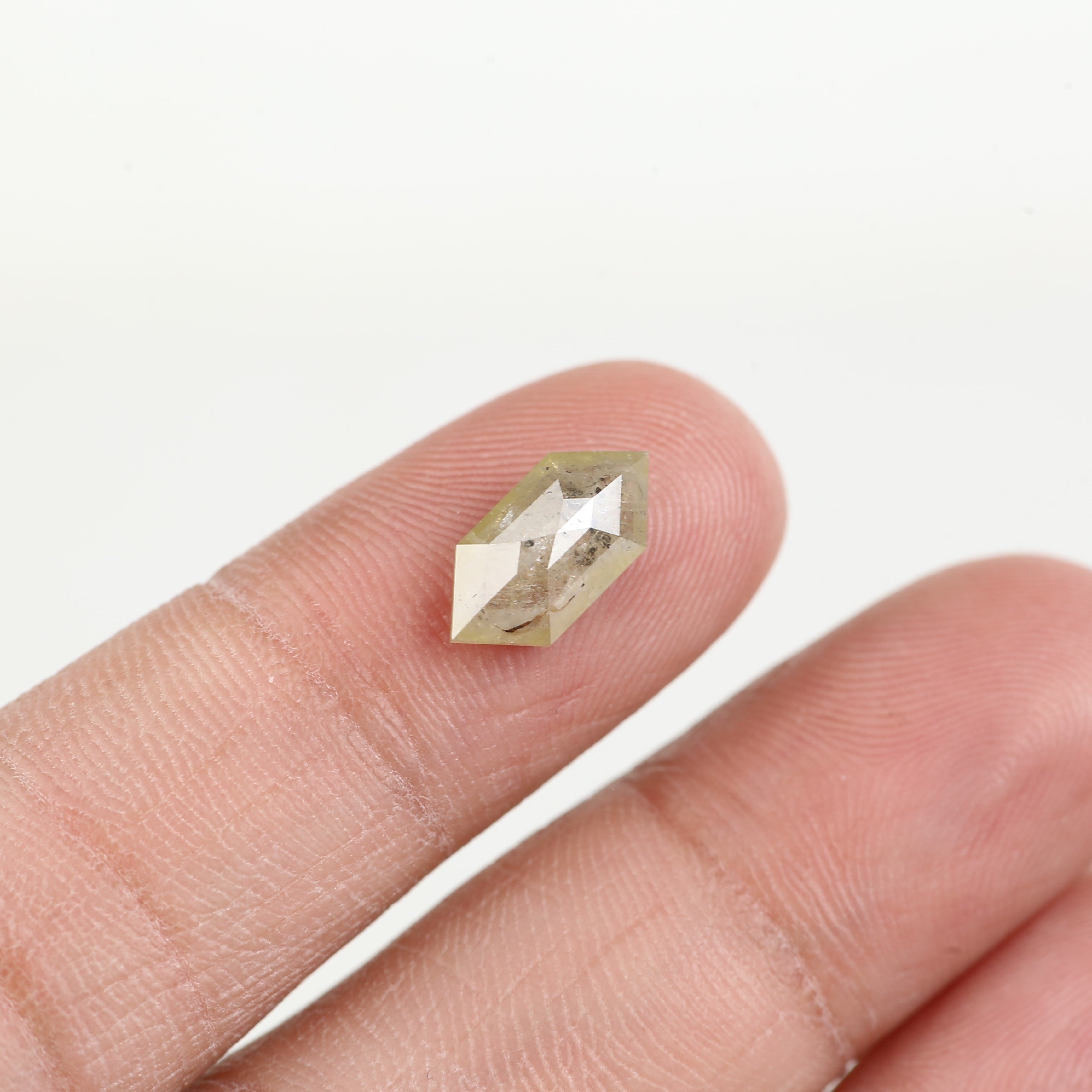 1.66 Carat Natural Elongated Hexagon Salt and Pepper Diamond 11.70 MM