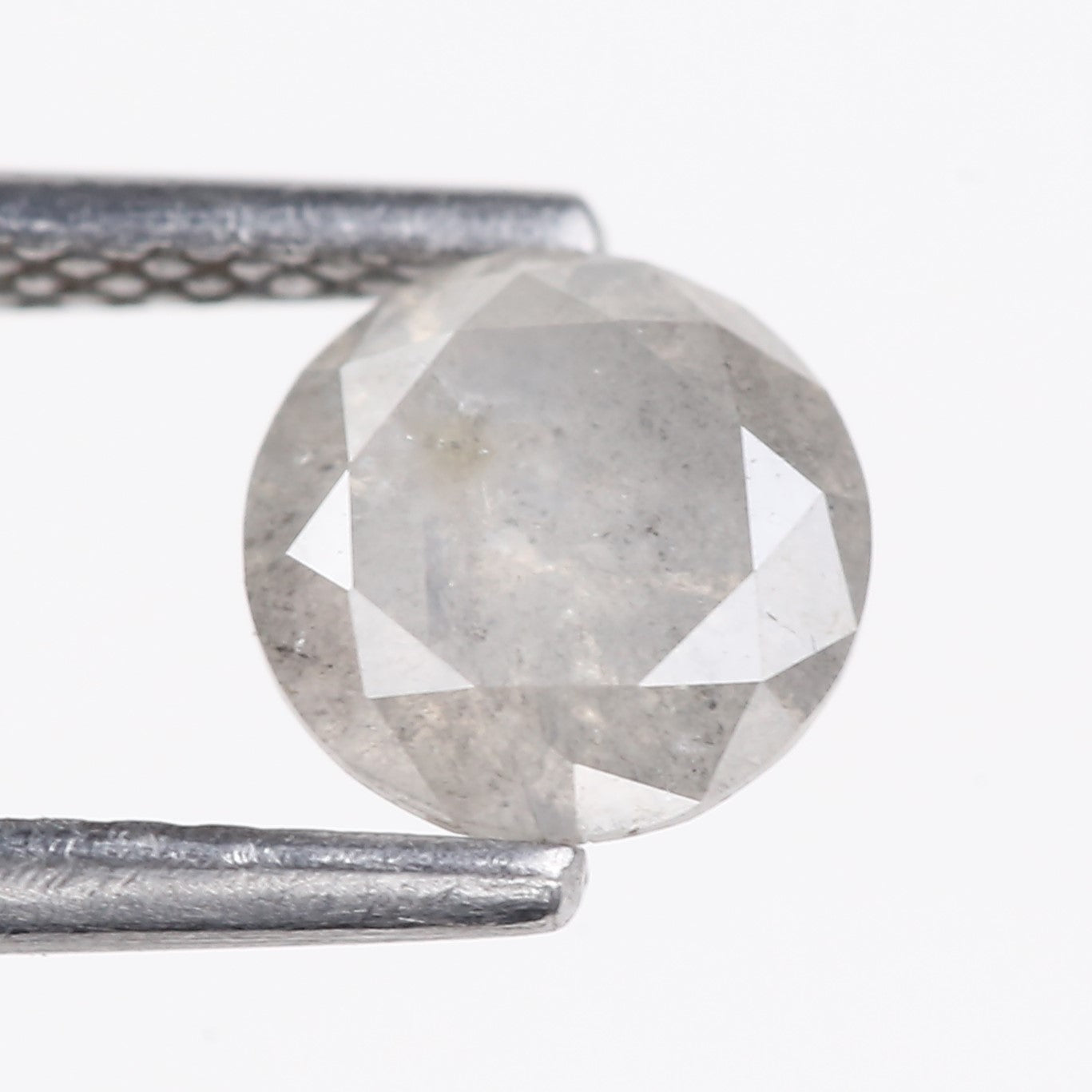 0.81 Carat Natural Gray Round Salt and Pepper Diamond 7.18 MM