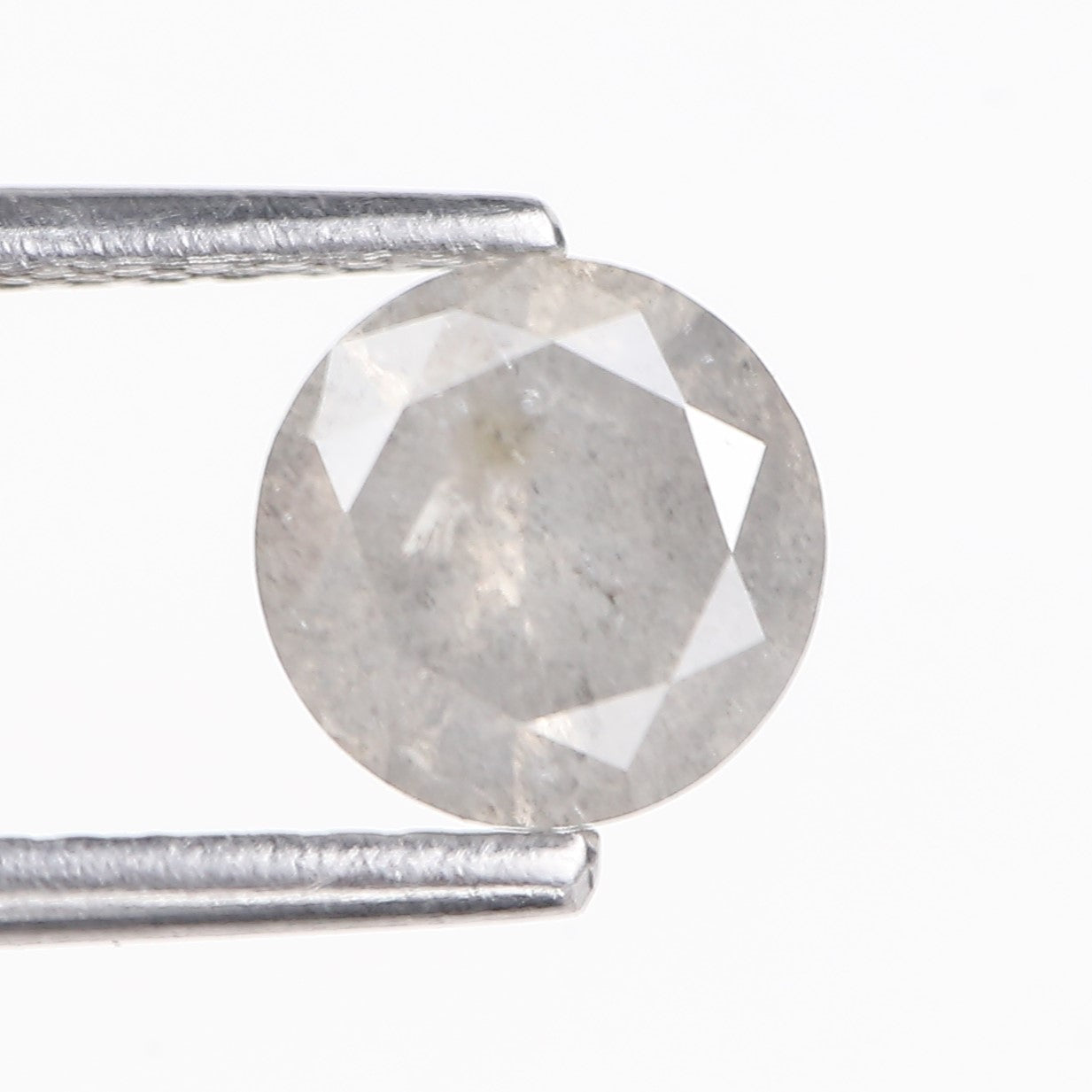 0.81 Carat Natural Gray Round Salt and Pepper Diamond 7.18 MM