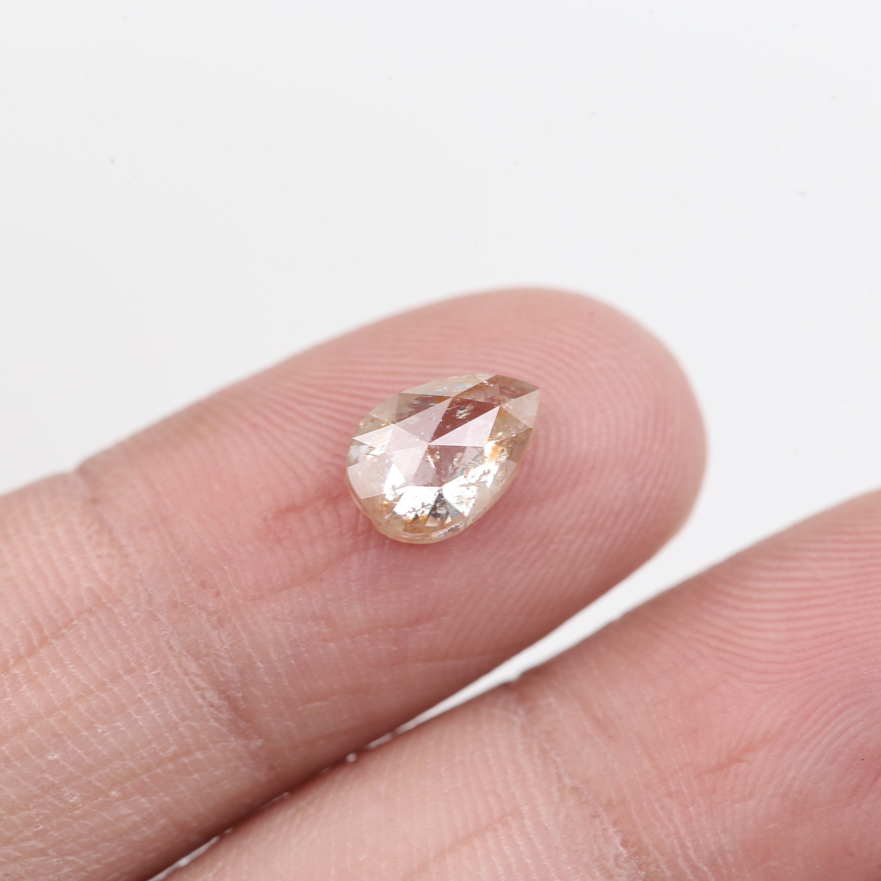 1.29 Carat Natural Orange Pear Salt And Pepper Loose Diamond 8.25 MM