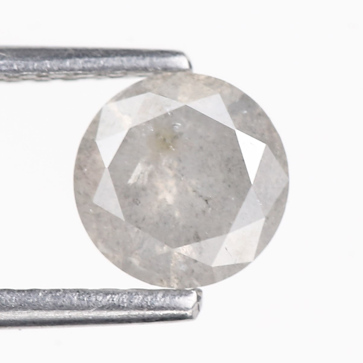 0.81 Carat Natural Gray Round Salt and Pepper Diamond 7.18 MM