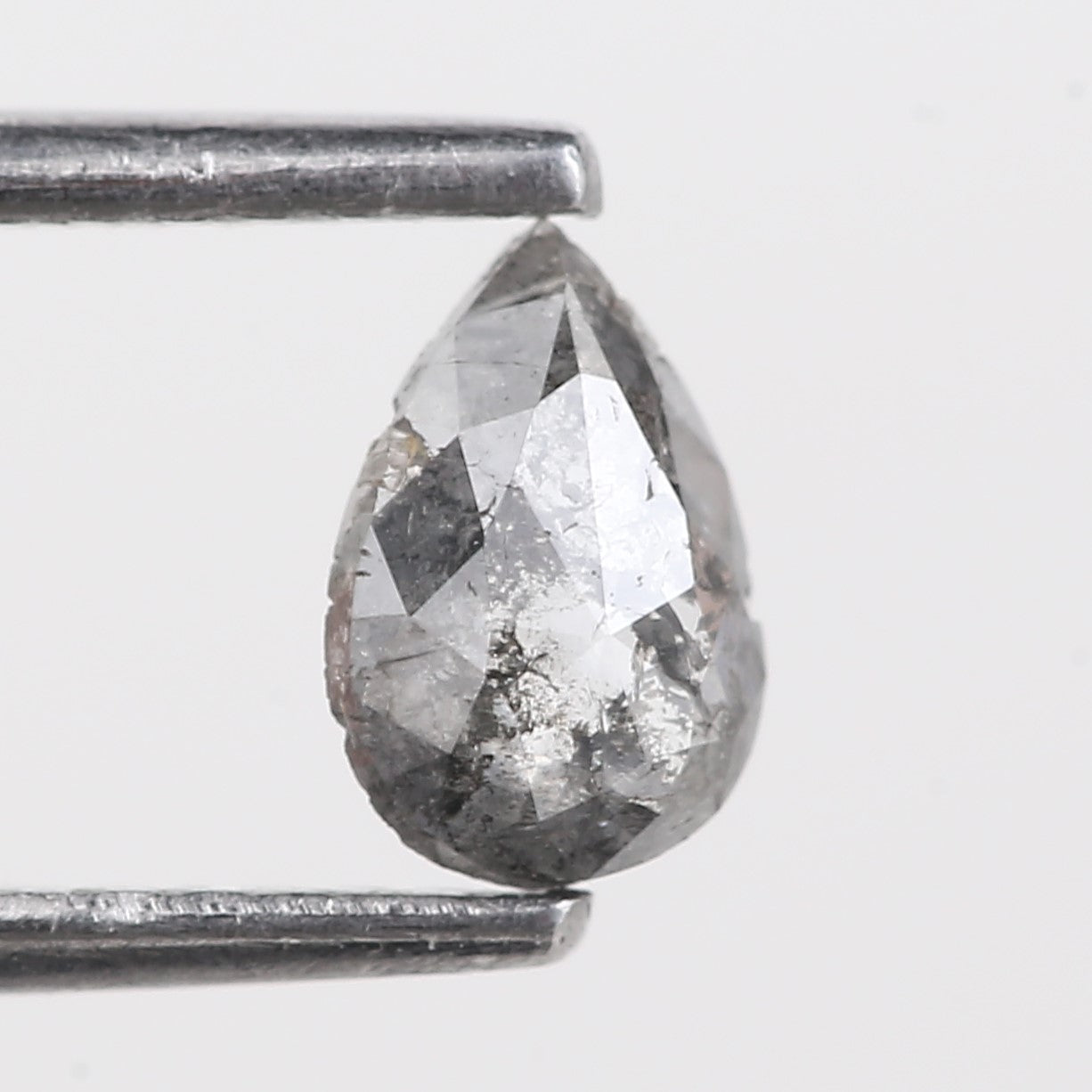 0.42 Carat Natural Gray Salt And Pepper Pear Cut Diamond 6.14 MM
