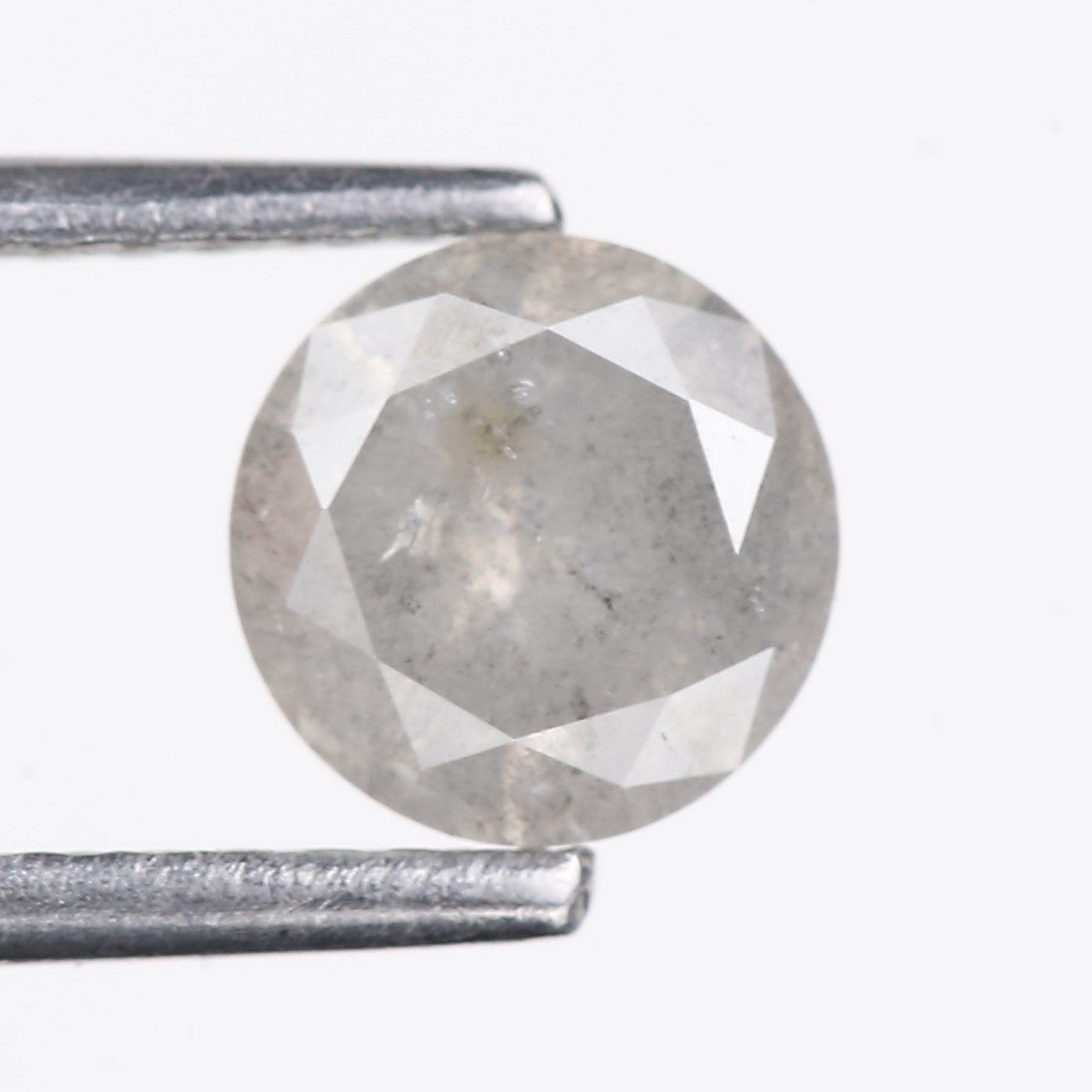 0.81 Carat Natural Gray Round Salt and Pepper Diamond 7.18 MM