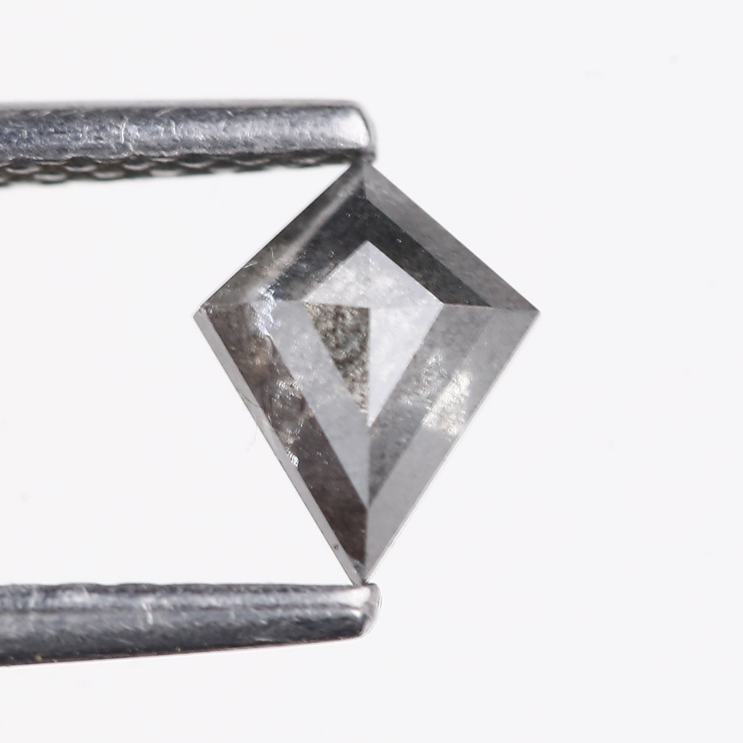 0.37 Carat Natural Gray Kite Cut Salt And Pepper Diamond 6.20 MM