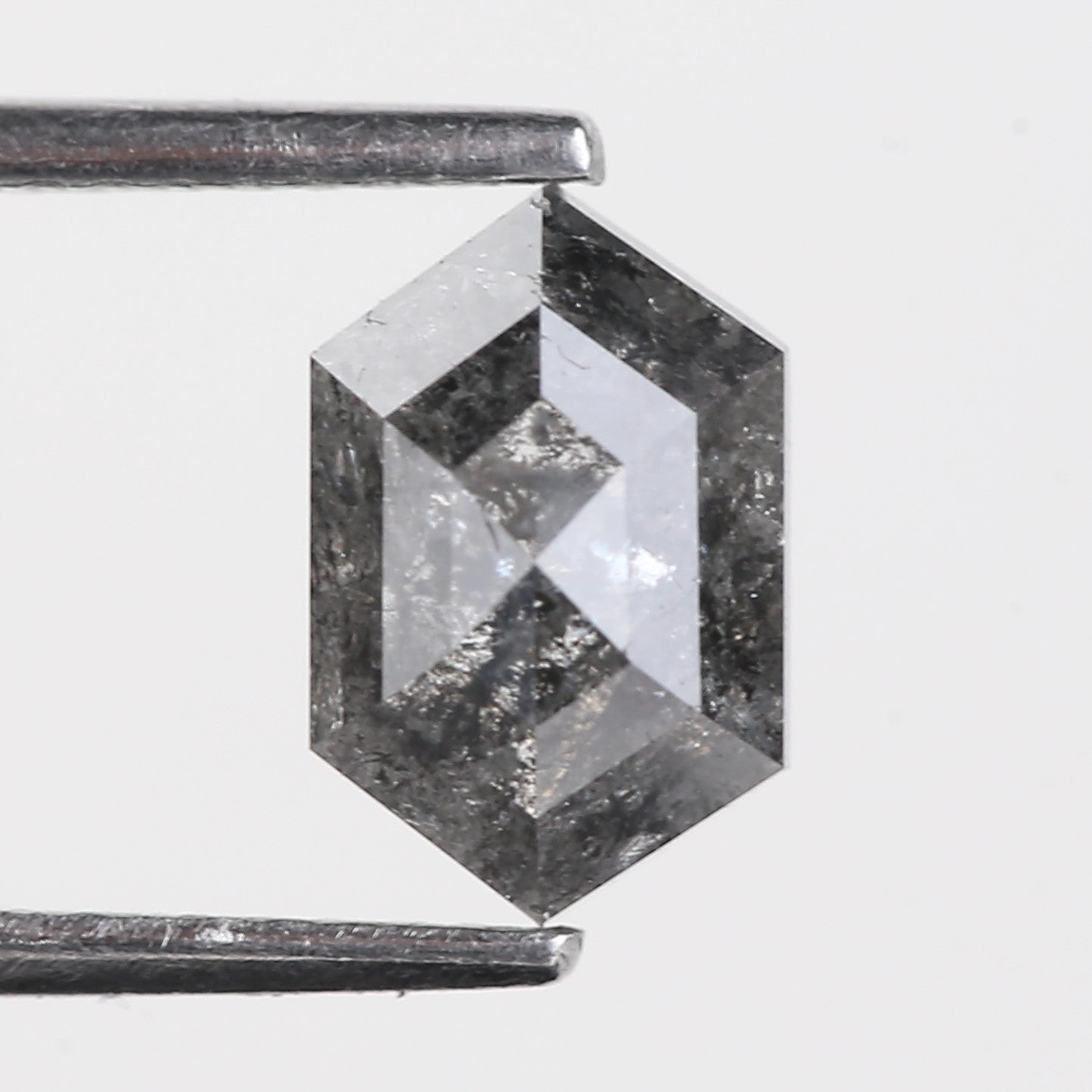 1.41 Carat Hexagon Salt And Pepper Diamond For Hex Ring 8.83 MM