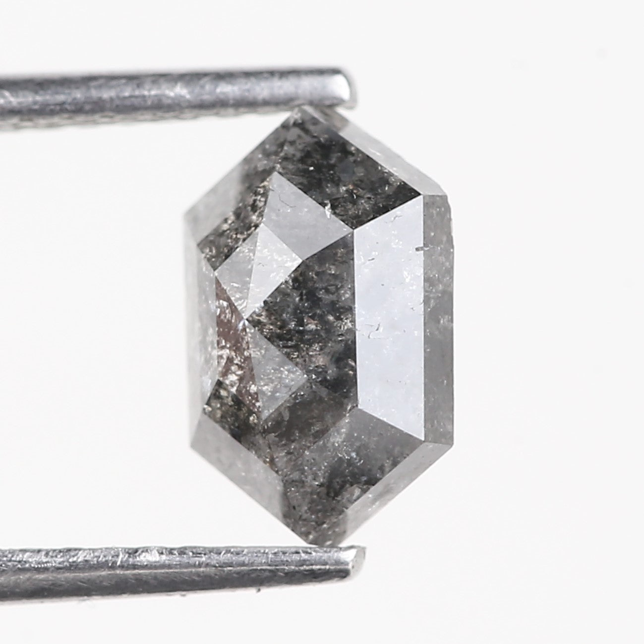 1.41 Carat Hexagon Salt And Pepper Diamond For Hex Ring 8.83 MM