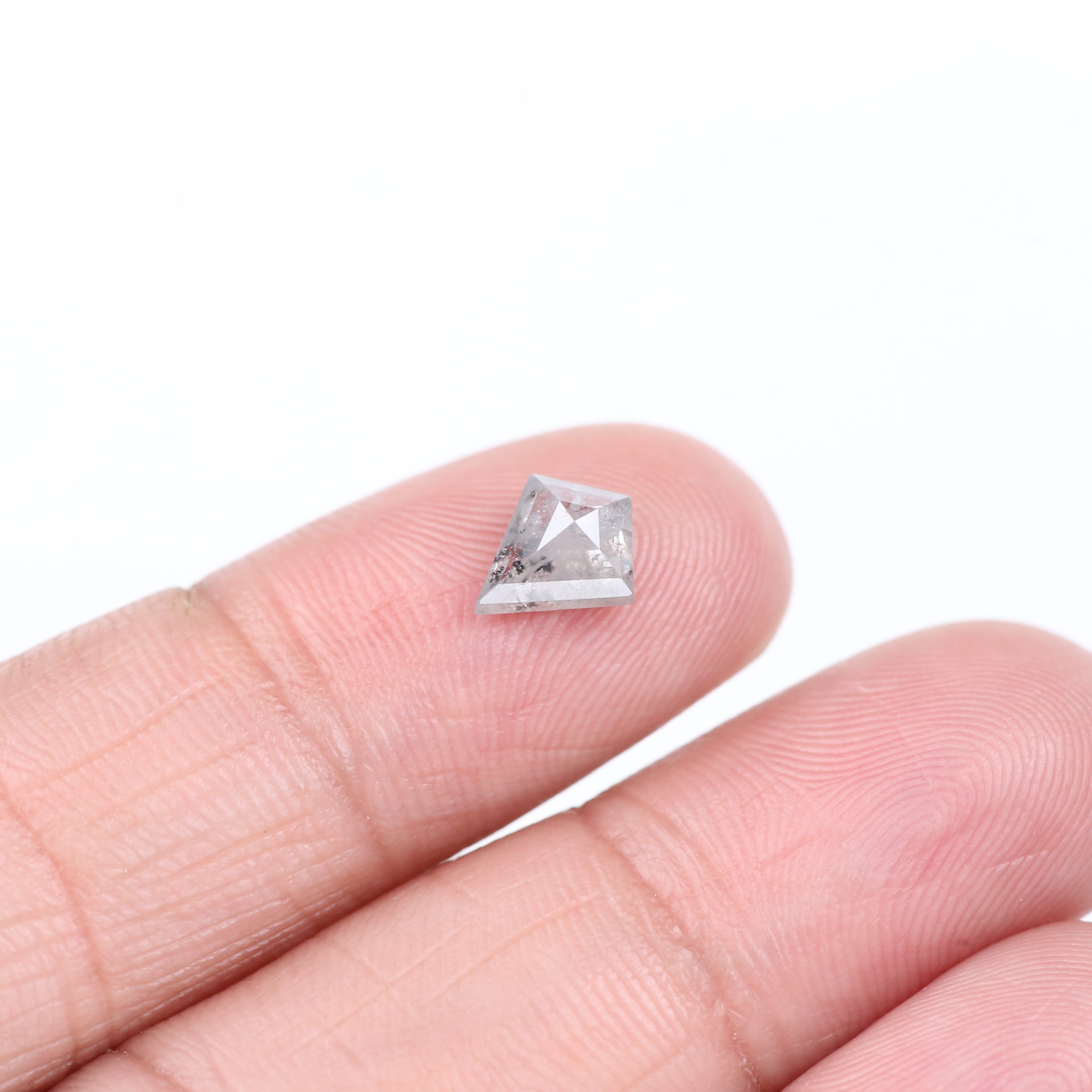 0.95 Carat Natural Gray Kite Salt And Pepper Diamond 8.08 MM