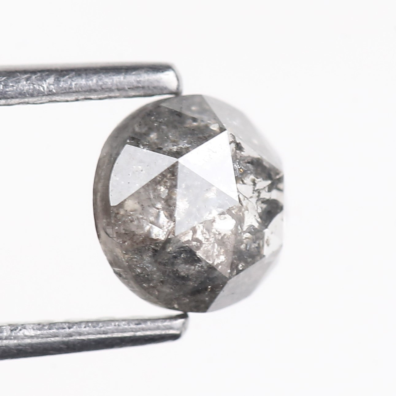 0.83 Carat Natural Gray Rose Cut Salt And Pepper Diamond 5.60 MM