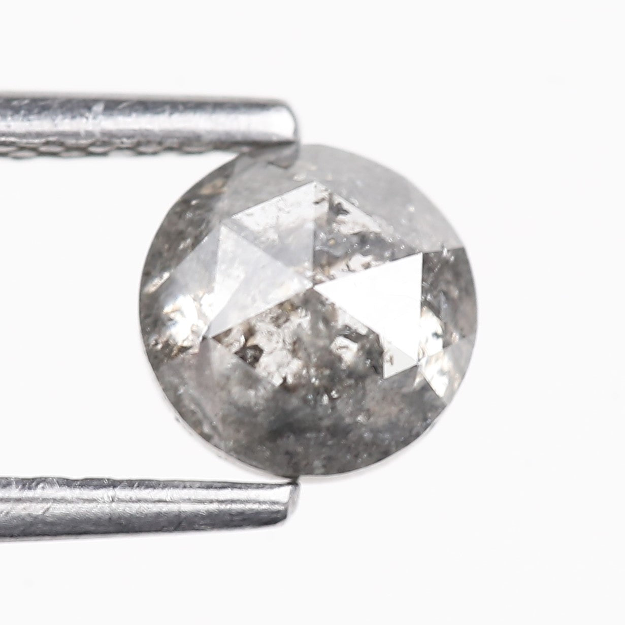 0.83 Carat Natural Gray Rose Cut Salt And Pepper Diamond 5.60 MM