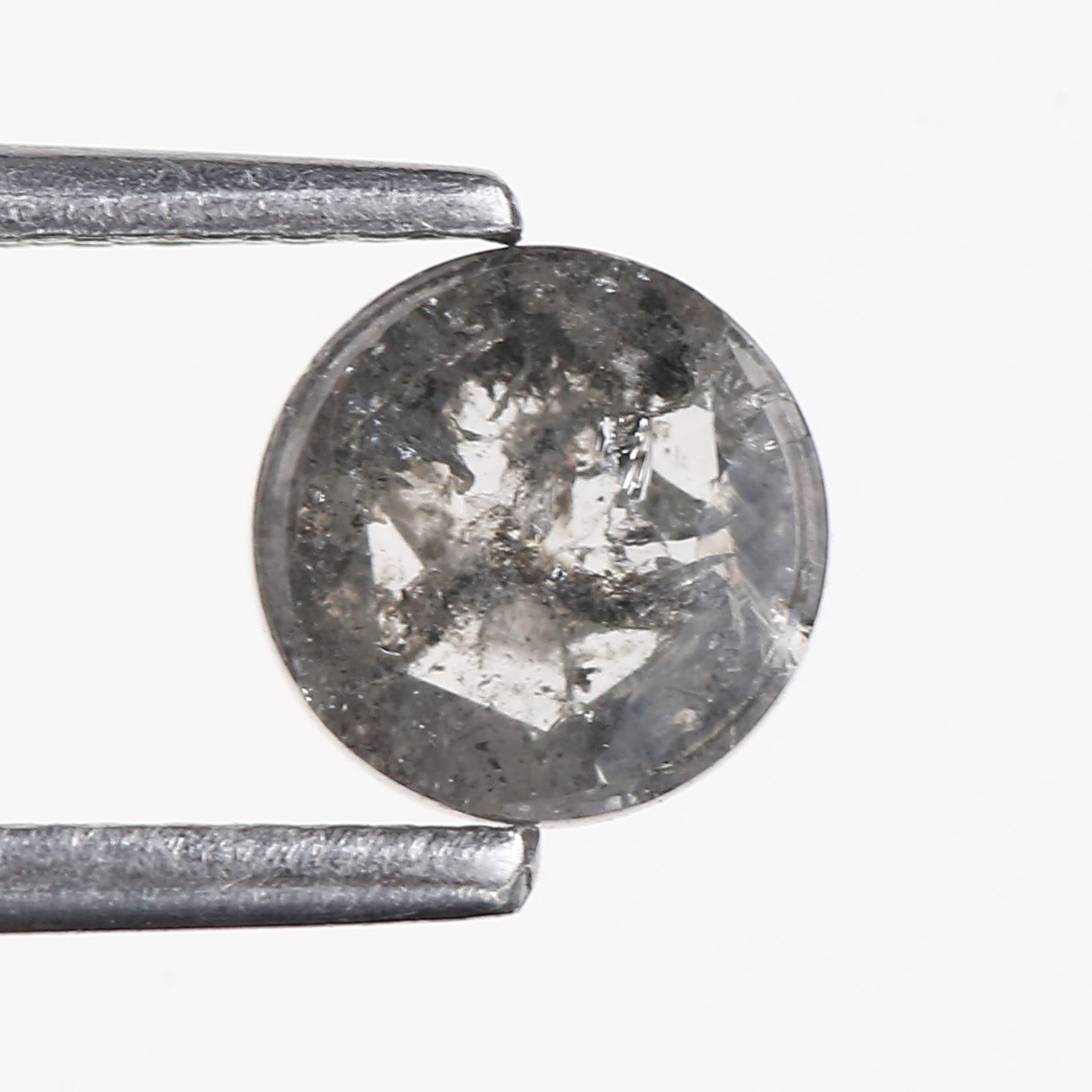 0.83 Carat Natural Gray Rose Cut Salt And Pepper Diamond 5.60 MM