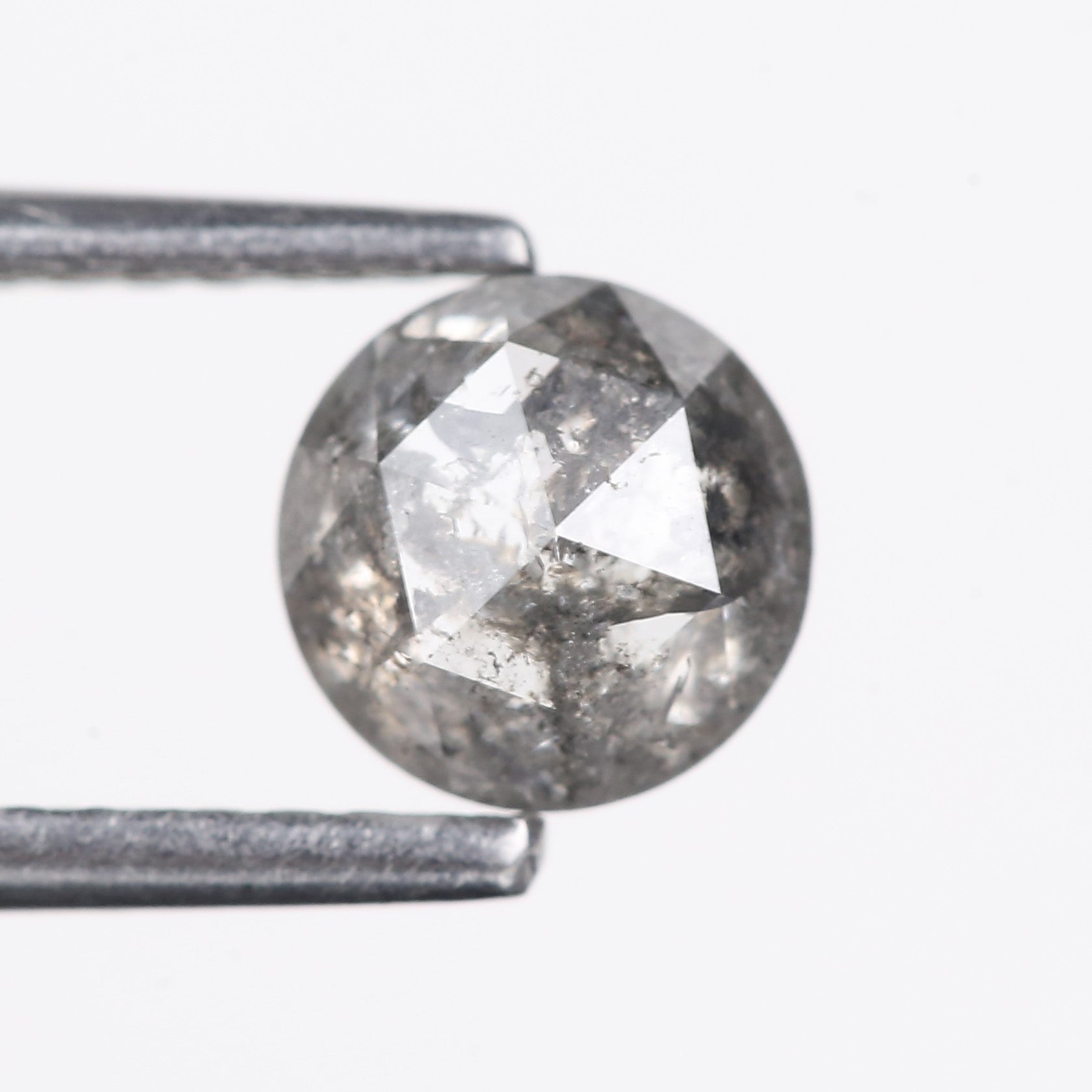 0.83 Carat Natural Gray Rose Cut Salt And Pepper Diamond 5.60 MM