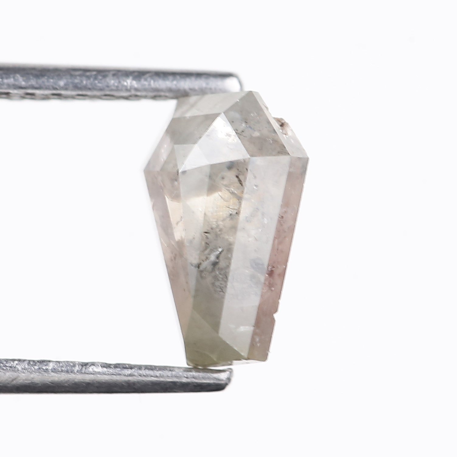 1.14 Carat Natural Gray Coffin Cut Salt And Pepper Diamond 8.28 MM