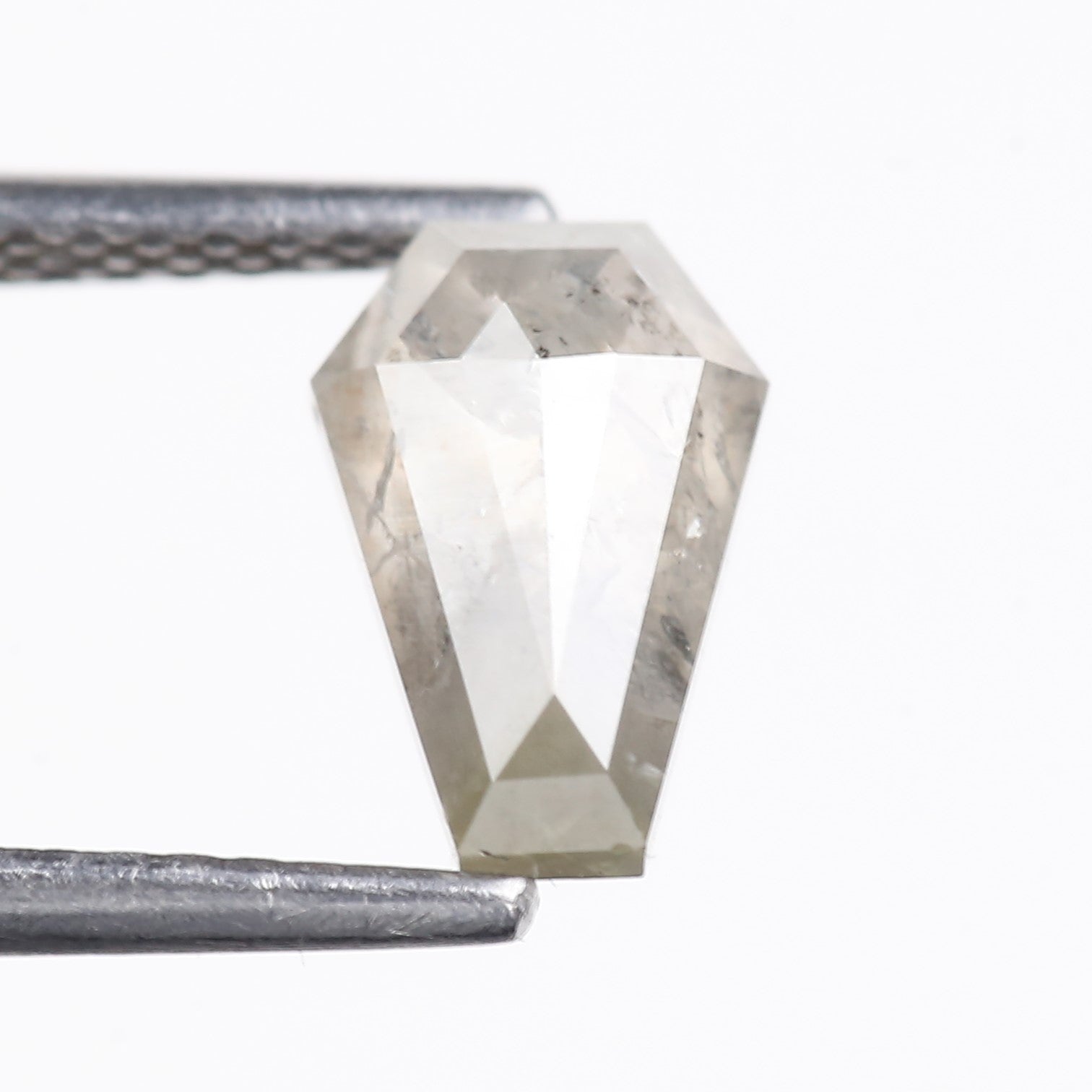 1.14 Carat Natural Gray Coffin Cut Salt And Pepper Diamond 8.28 MM