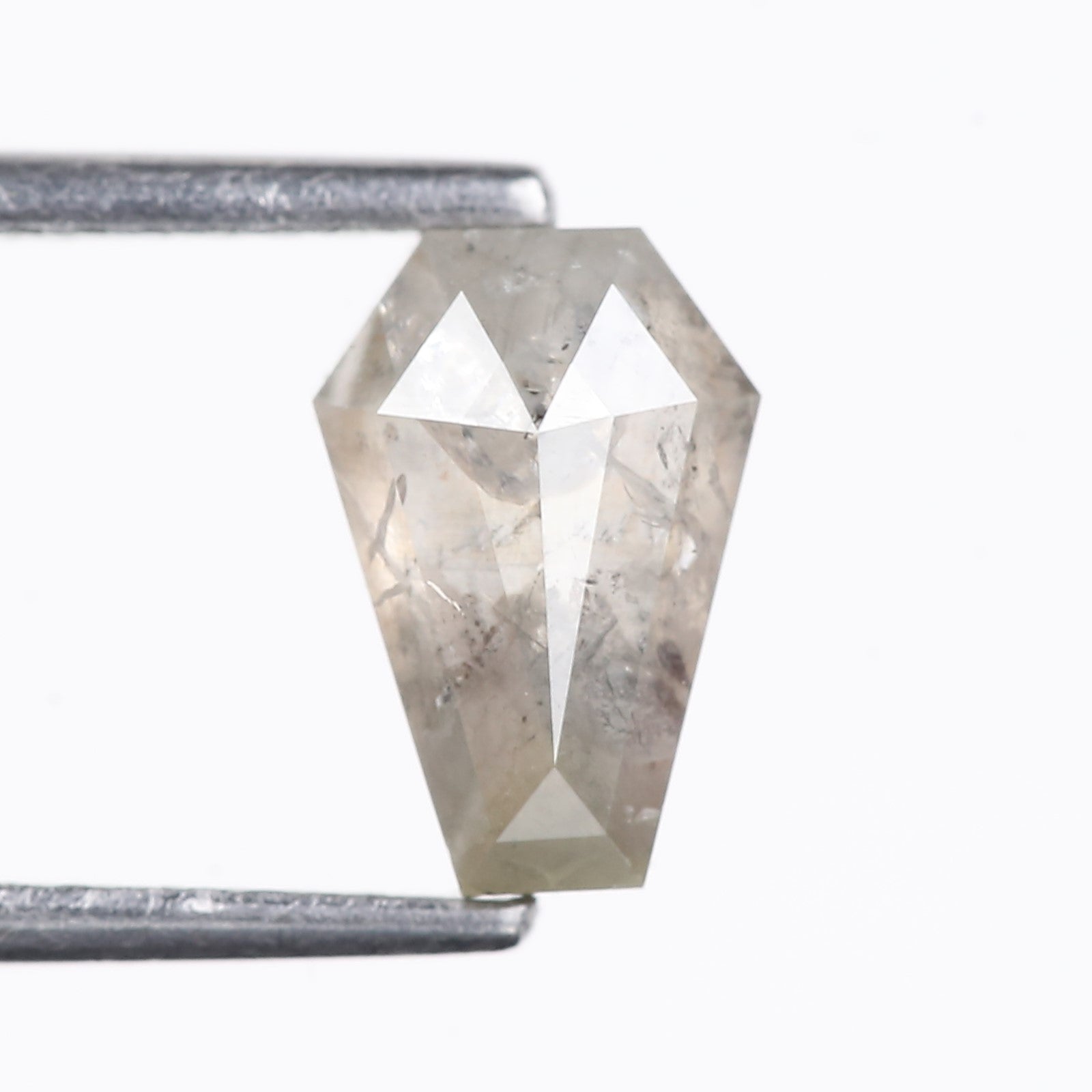 1.14 Carat Natural Gray Coffin Cut Salt And Pepper Diamond 8.28 MM