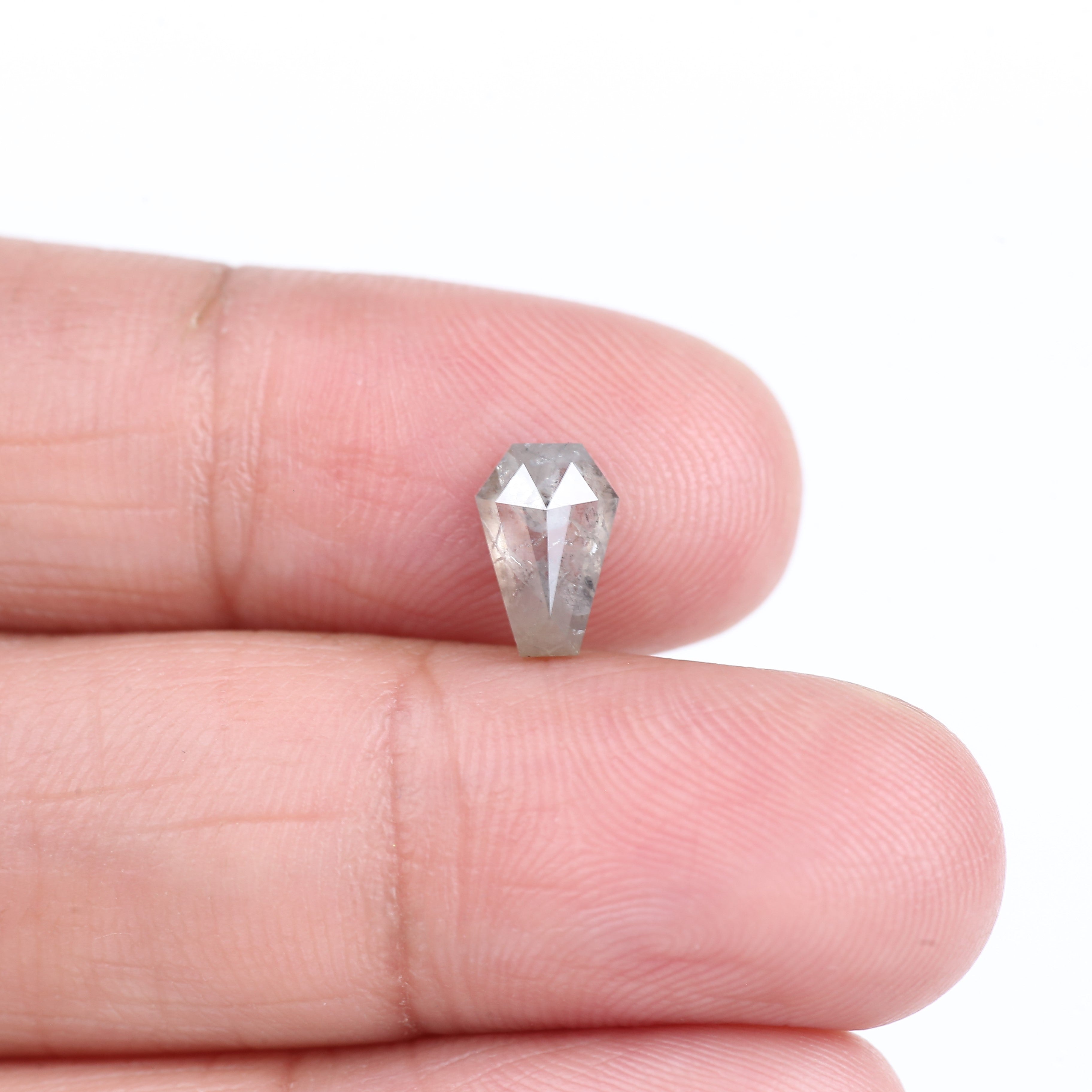 1.14 Carat Natural Gray Coffin Cut Salt And Pepper Diamond 8.28 MM
