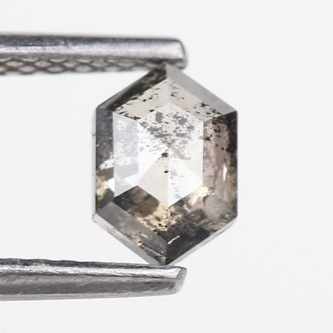 0.50 Carat Natural Hexagon Salt and Pepper Diamond 6.17 MM