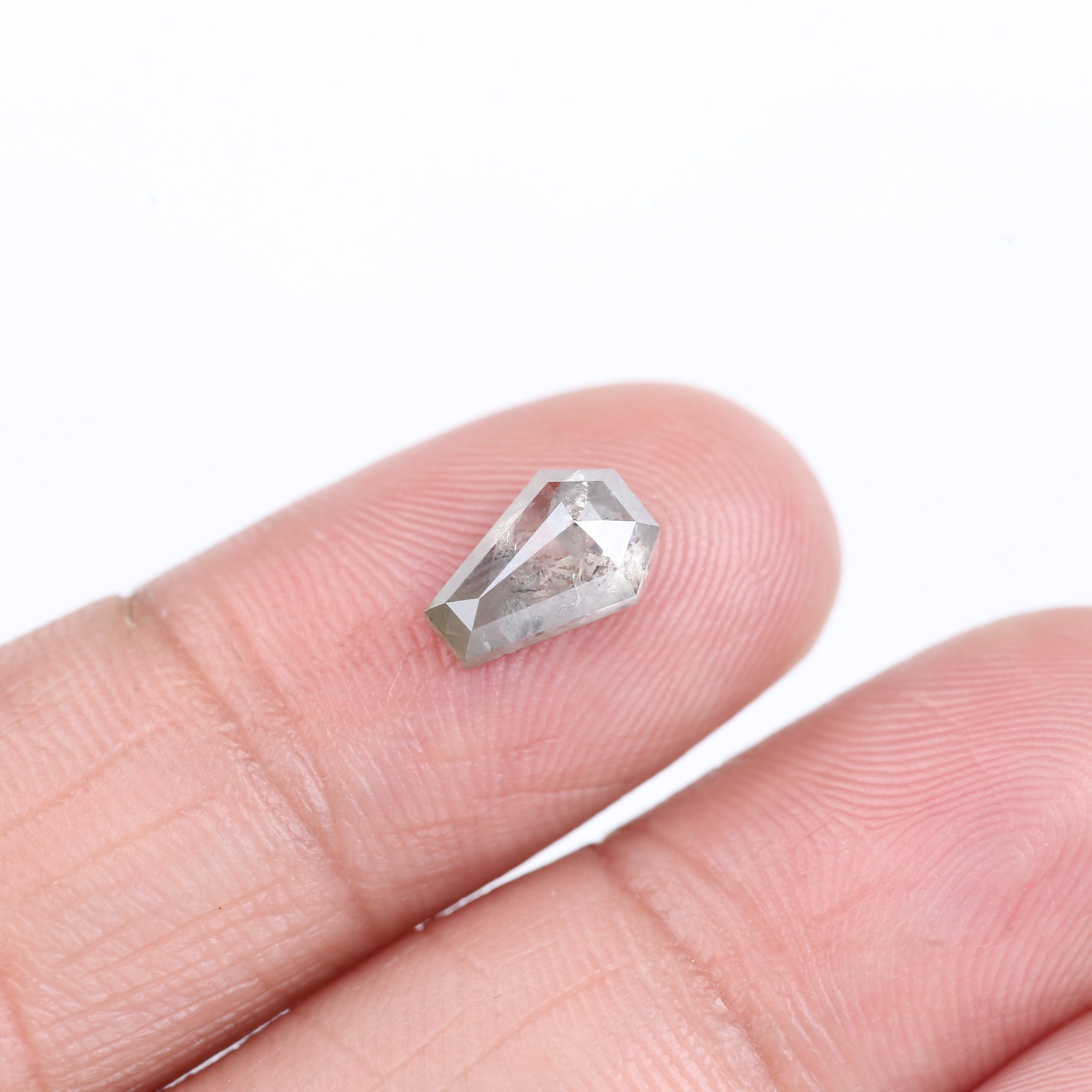 1.14 Carat Natural Gray Coffin Cut Salt And Pepper Diamond 8.28 MM