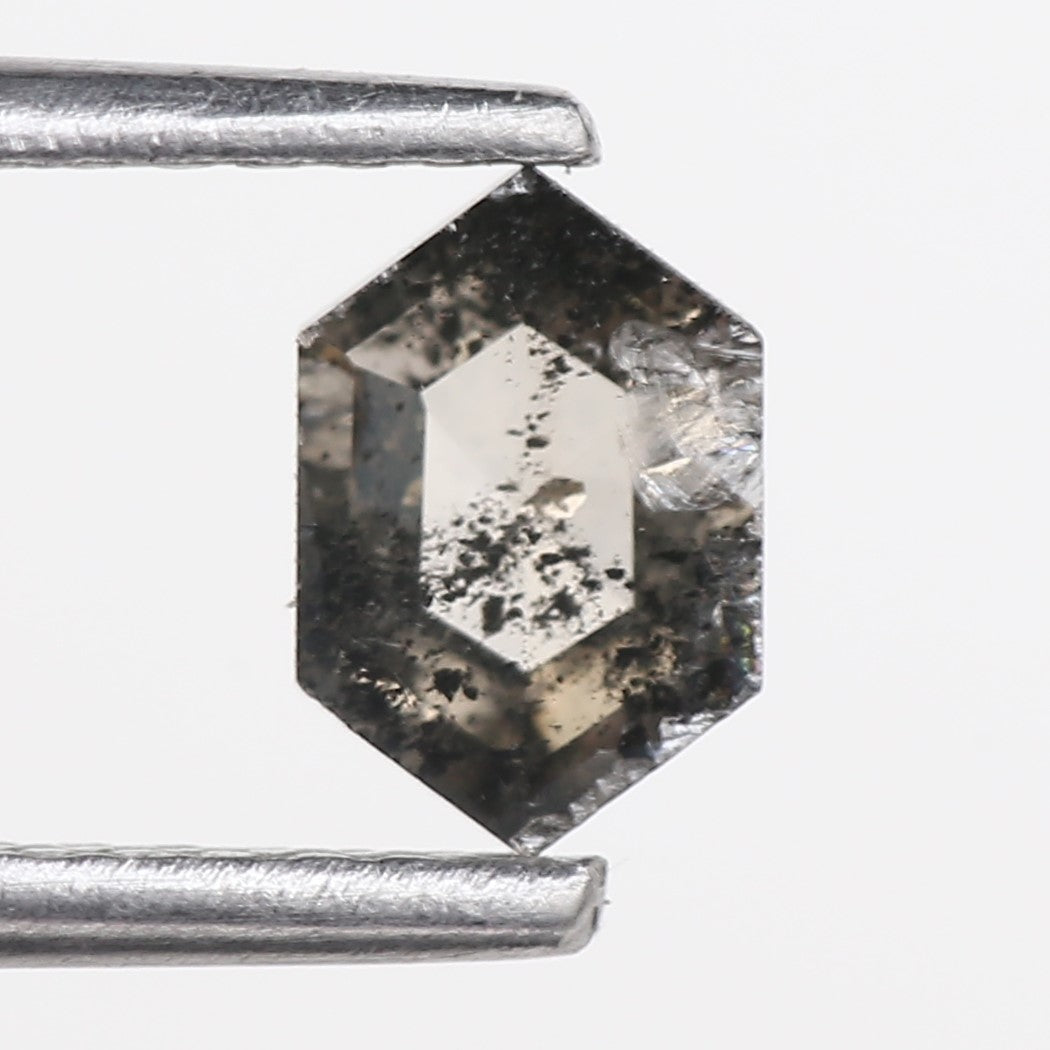 0.50 Carat Natural Hexagon Salt and Pepper Diamond 6.17 MM