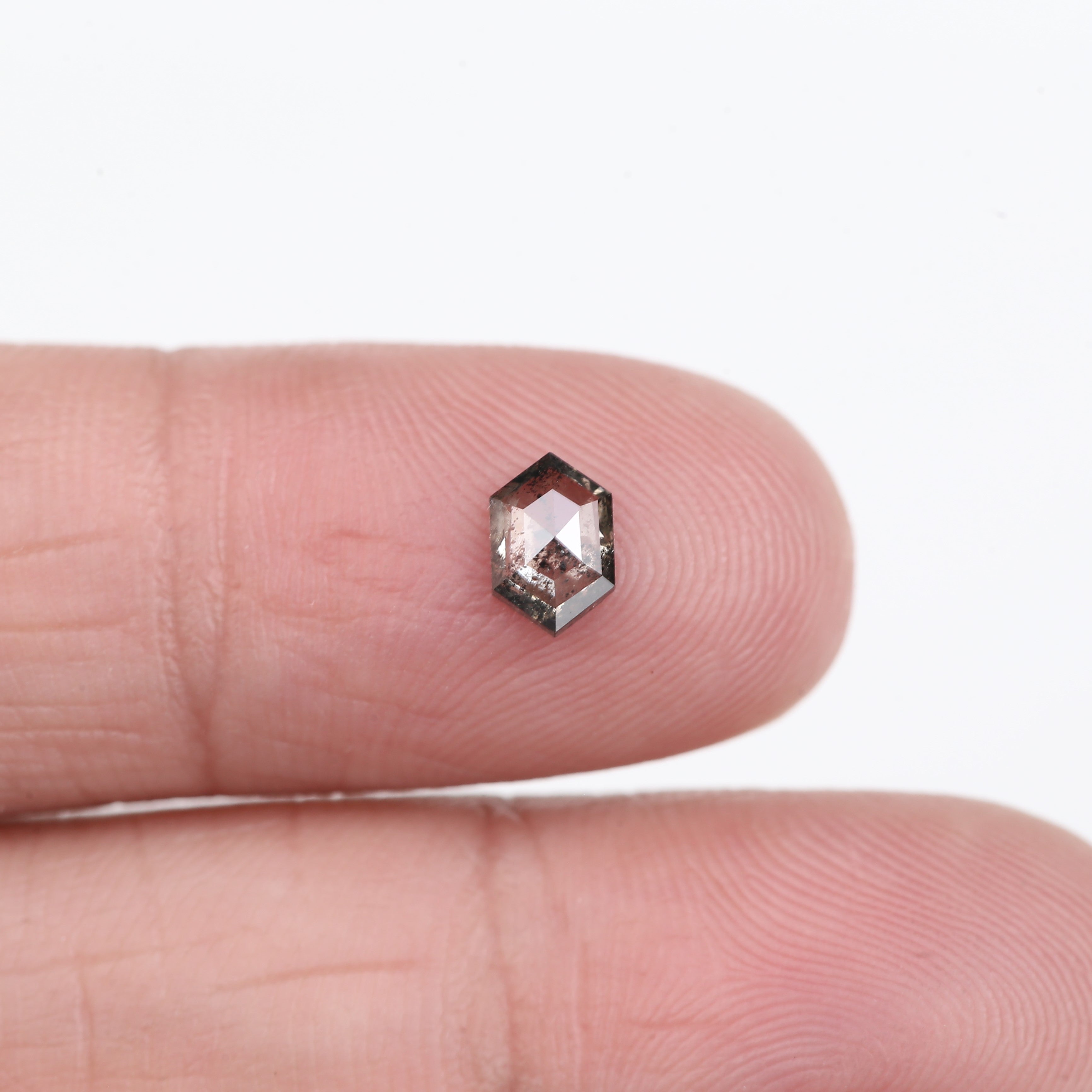 0.50 Carat Natural Hexagon Salt and Pepper Diamond 6.17 MM