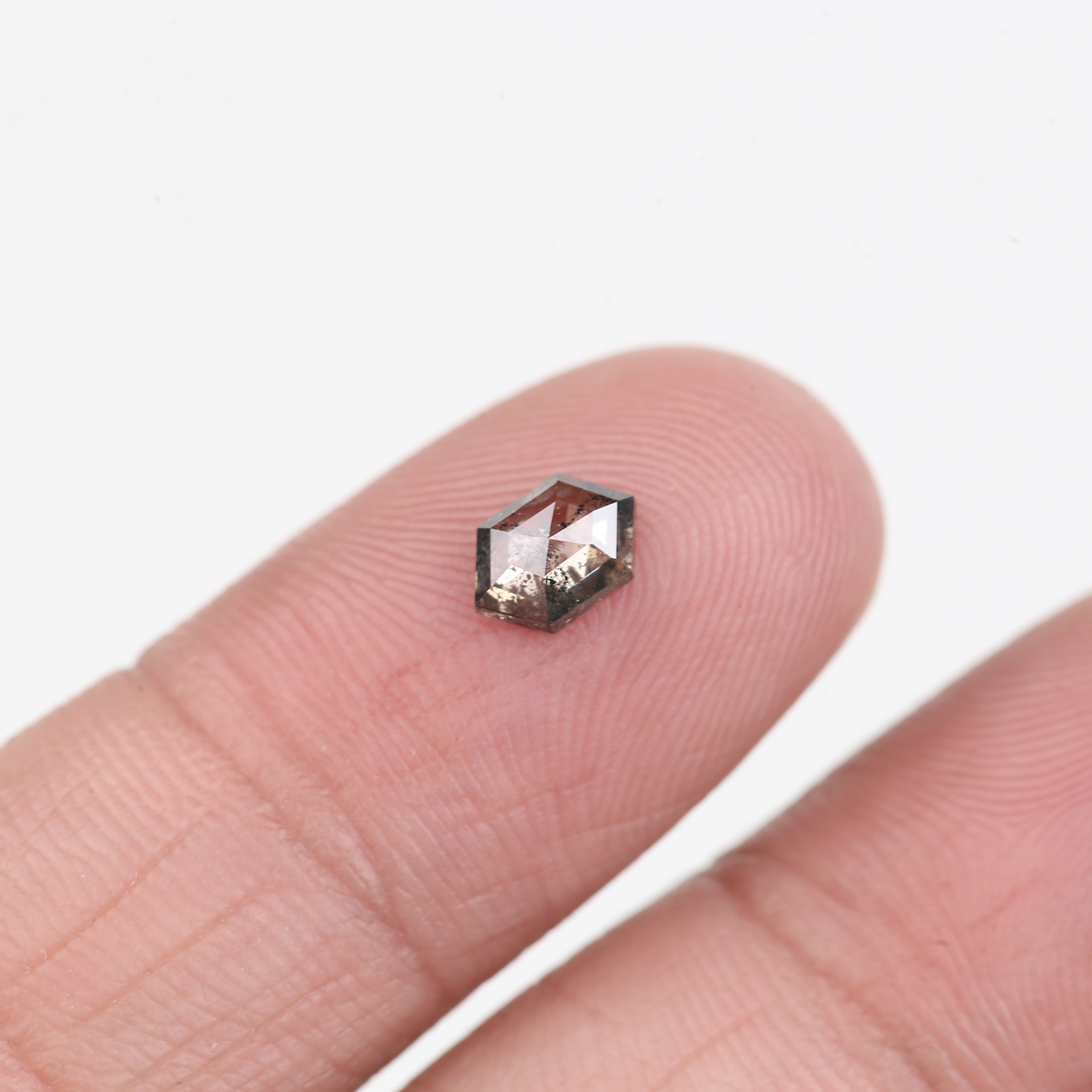 0.50 Carat Natural Hexagon Salt and Pepper Diamond 6.17 MM