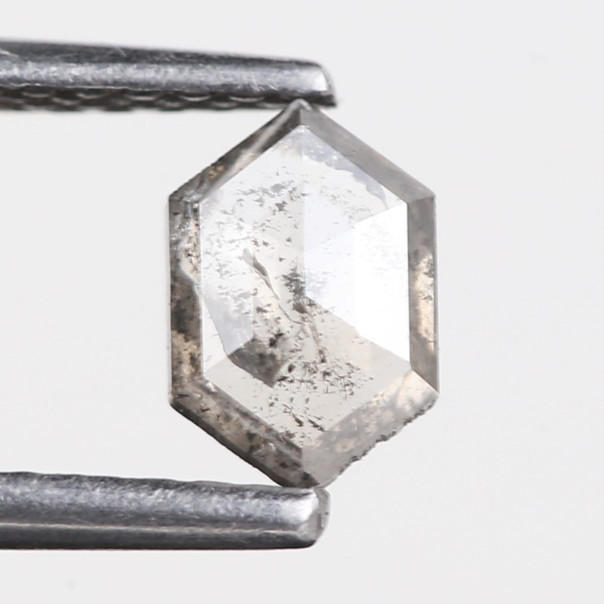 0.38 Carat Clear Salt and Pepper Diamond Hexagon 6.17 MM