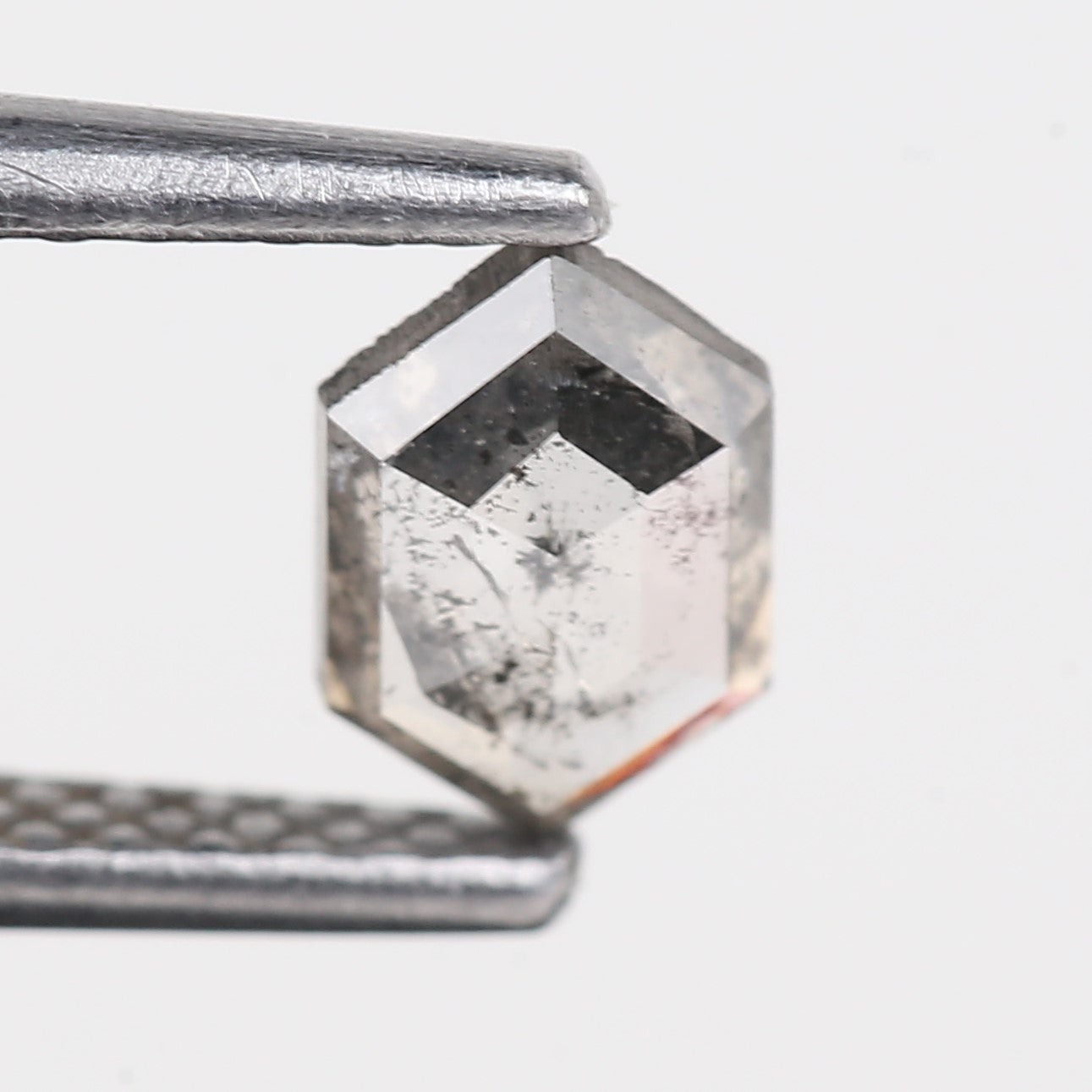 0.38 Carat Clear Salt and Pepper Diamond Hexagon 6.17 MM