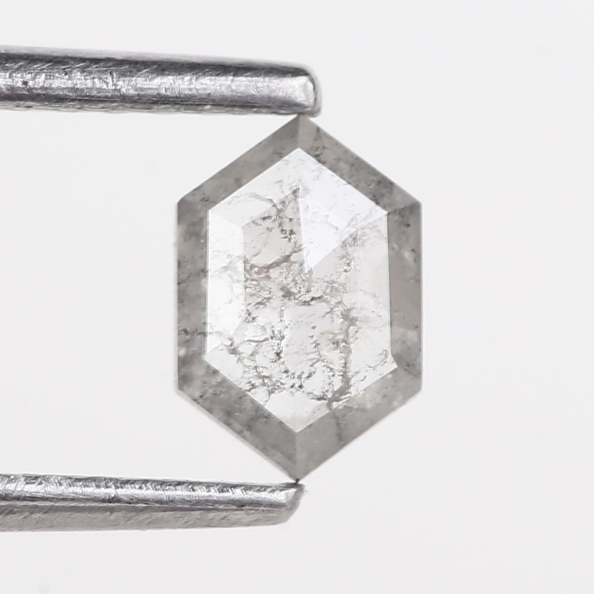 0.36 Carat Natural Salt and Pepper Hexagon Cut Diamond 6 MM