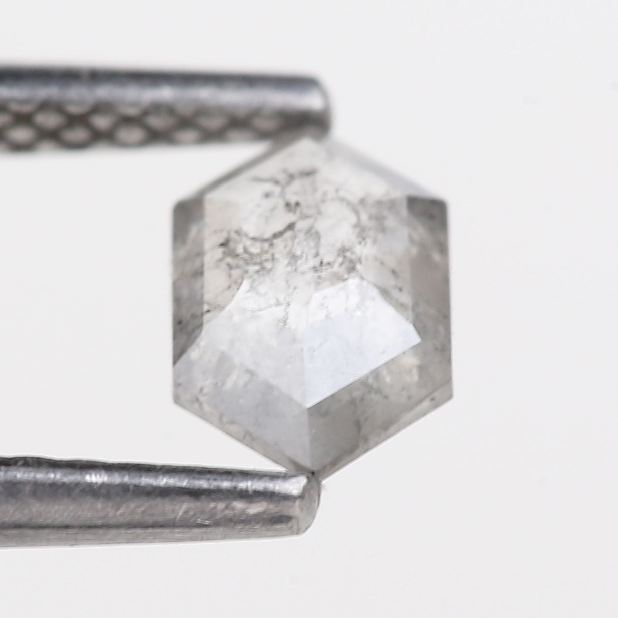0.36 Carat Natural Salt and Pepper Hexagon Cut Diamond 6 MM