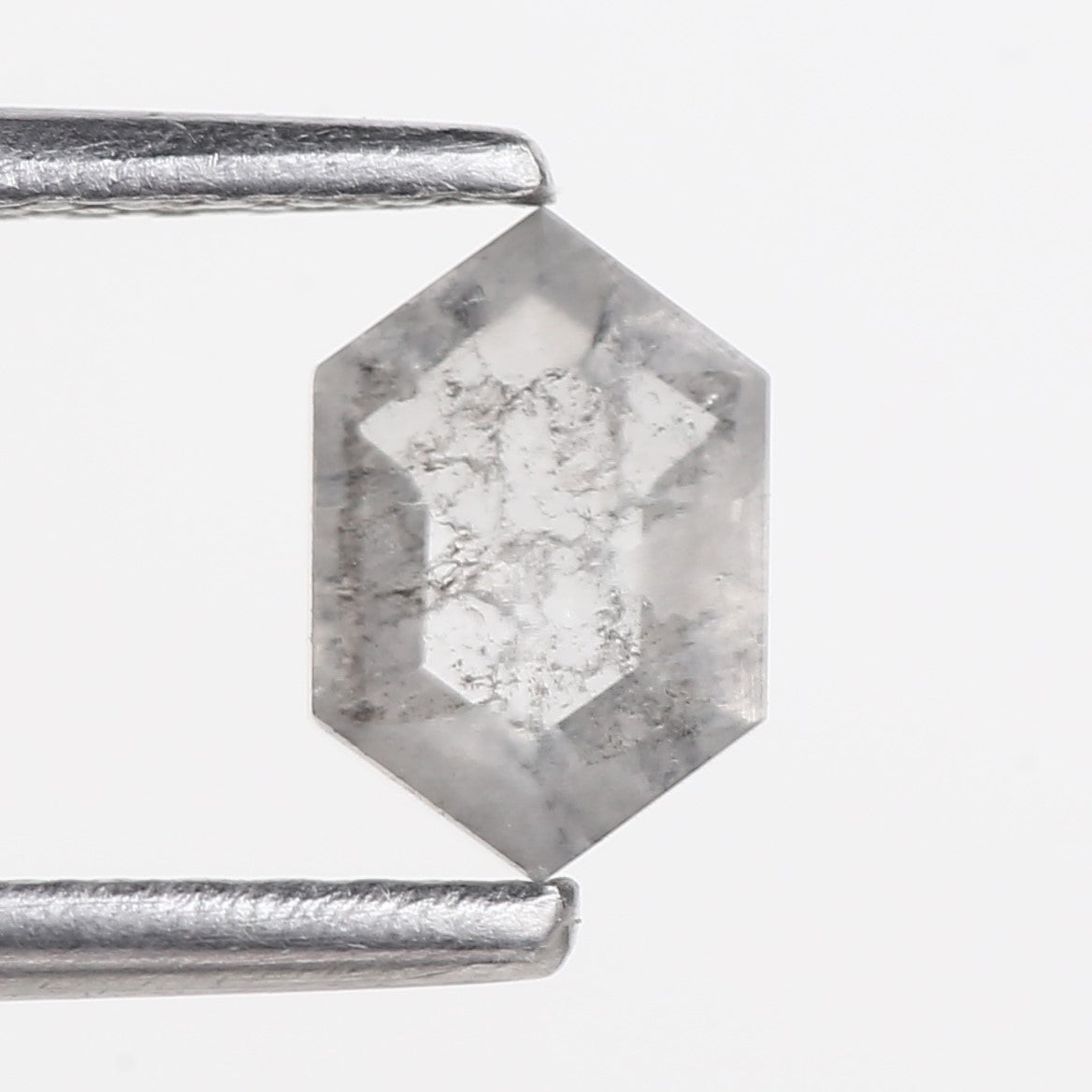 0.36 Carat Natural Salt and Pepper Hexagon Cut Diamond 6 MM