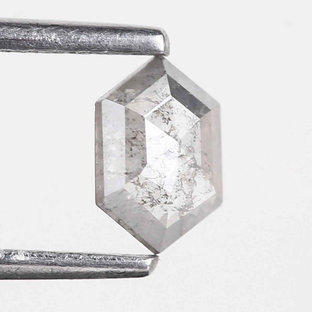 0.36 Carat Natural Salt and Pepper Hexagon Cut Diamond 6 MM
