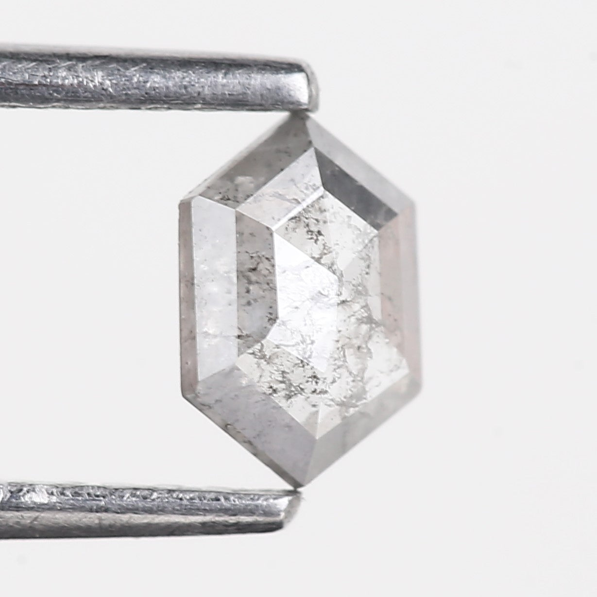 0.36 Carat Natural Salt and Pepper Hexagon Cut Diamond 6 MM