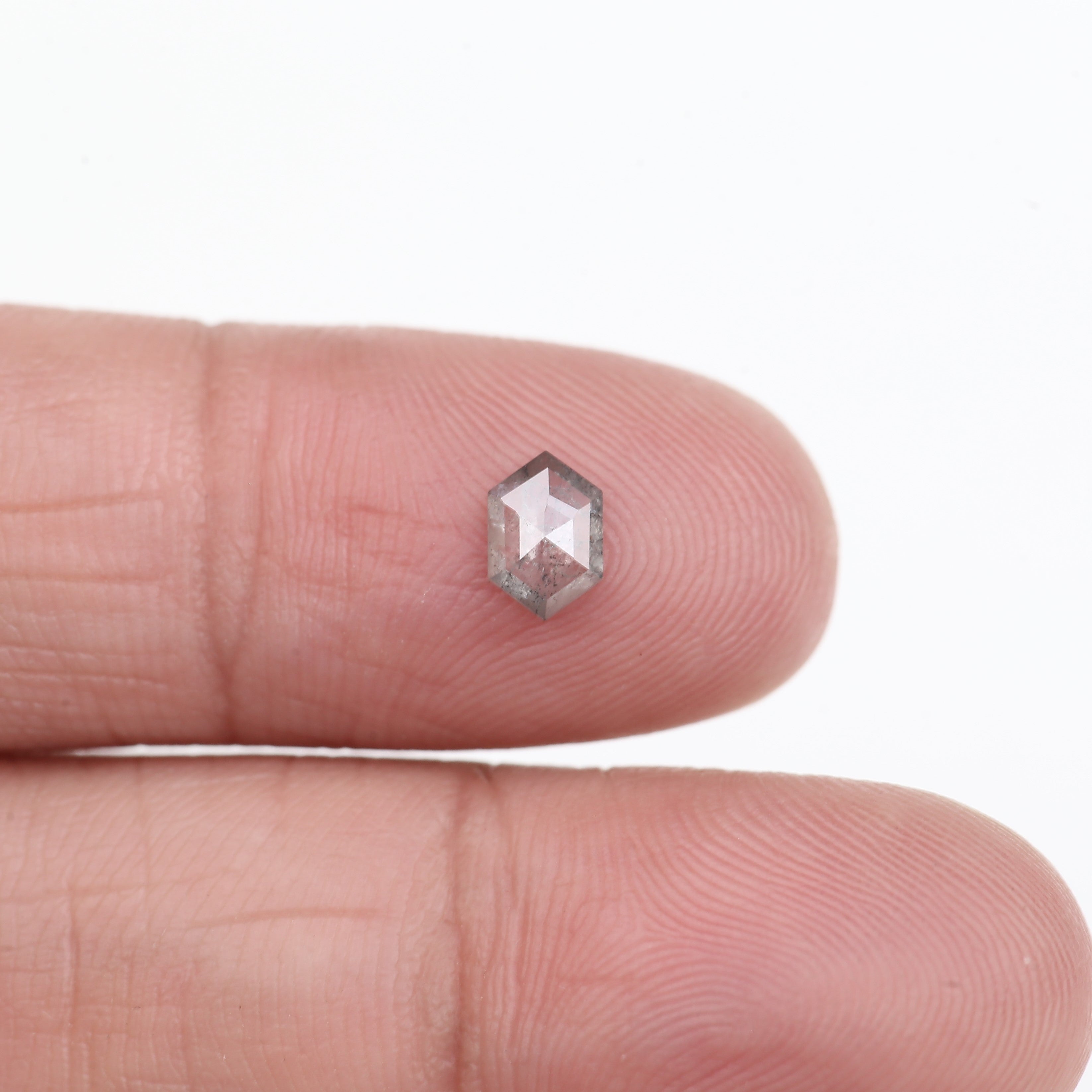 0.36 Carat Natural Salt and Pepper Hexagon Cut Diamond 6 MM