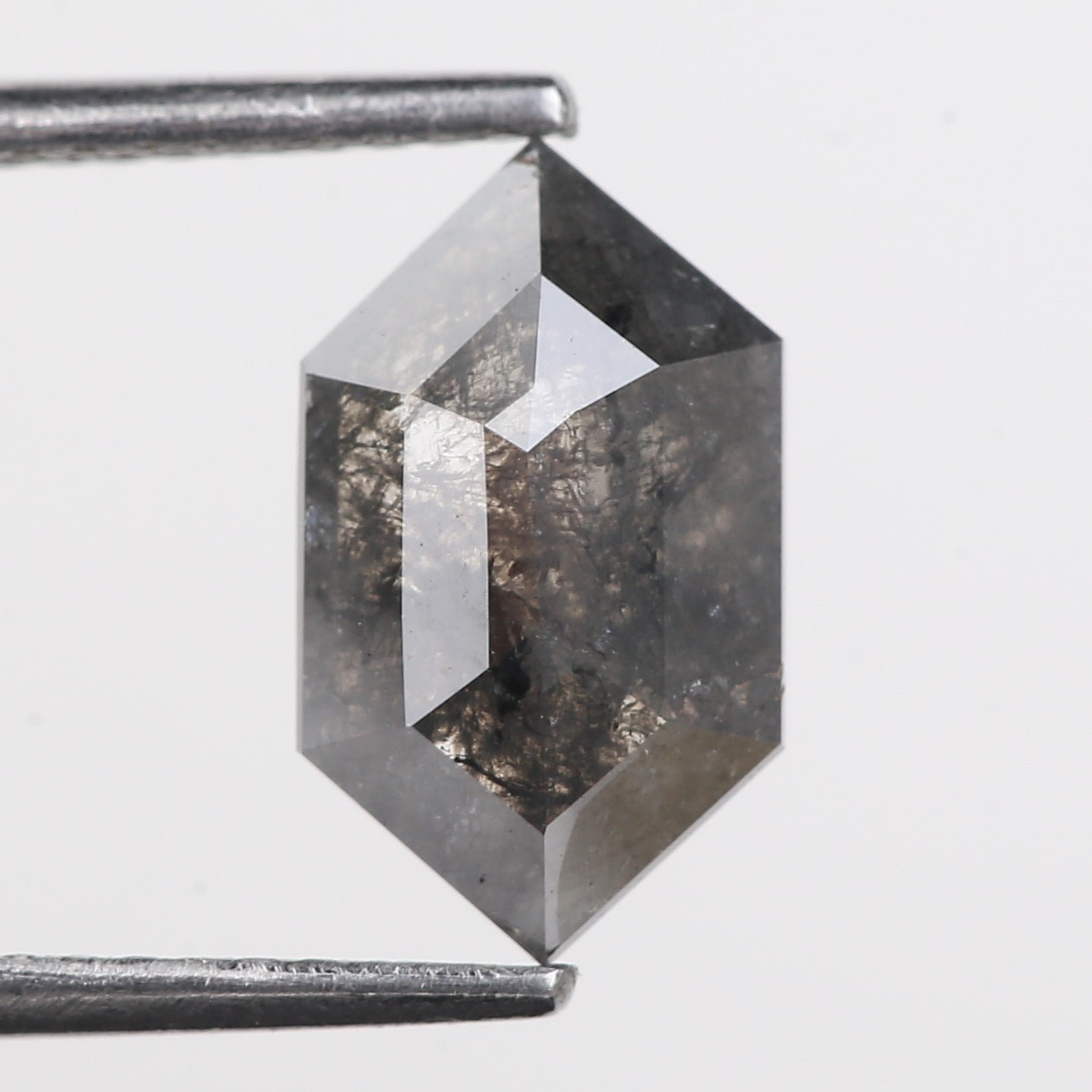 1.57 Carat Salt Pepper Diamond For Hexagon Diamond Rings 11.20 MM