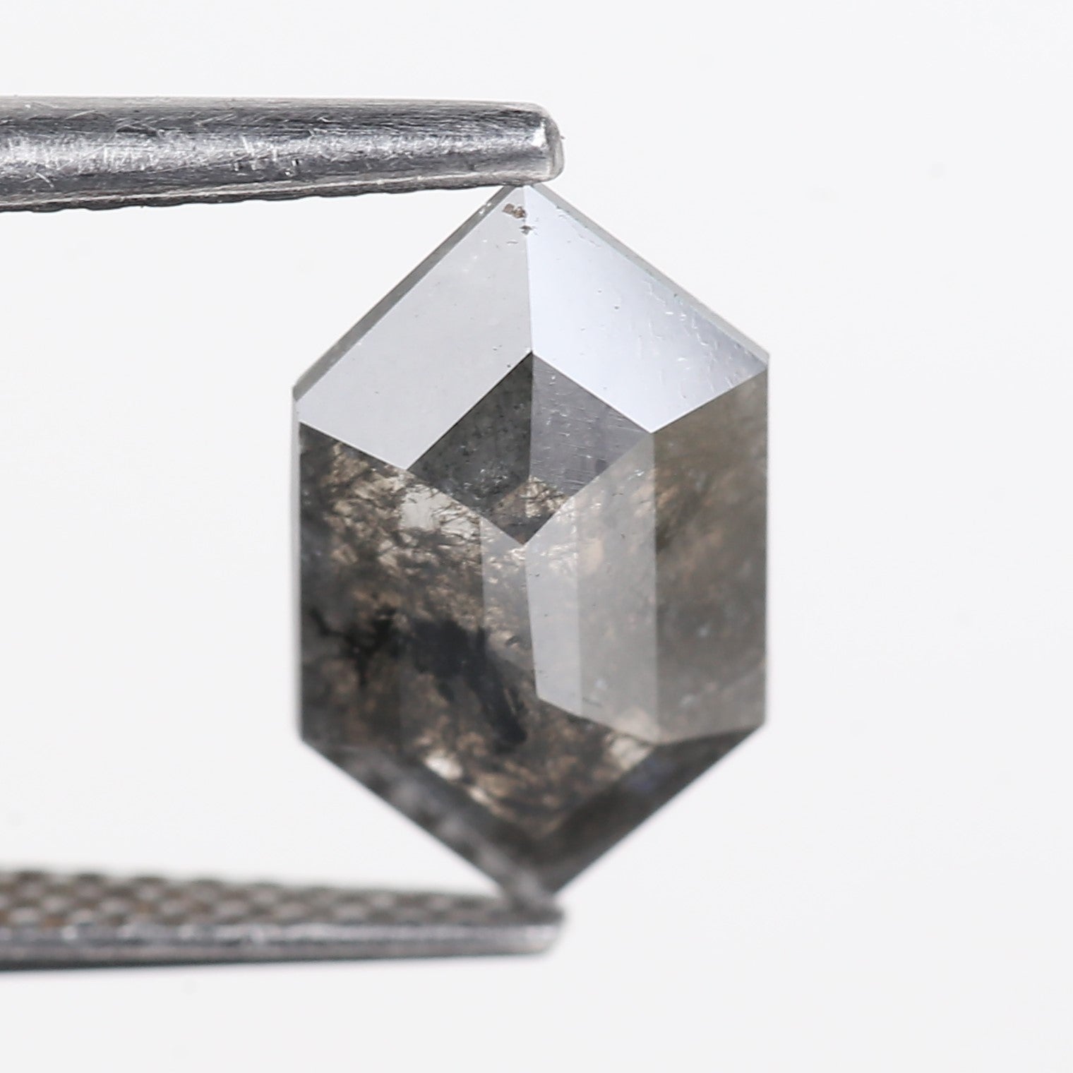 1.57 Carat Salt Pepper Diamond For Hexagon Diamond Rings 11.20 MM