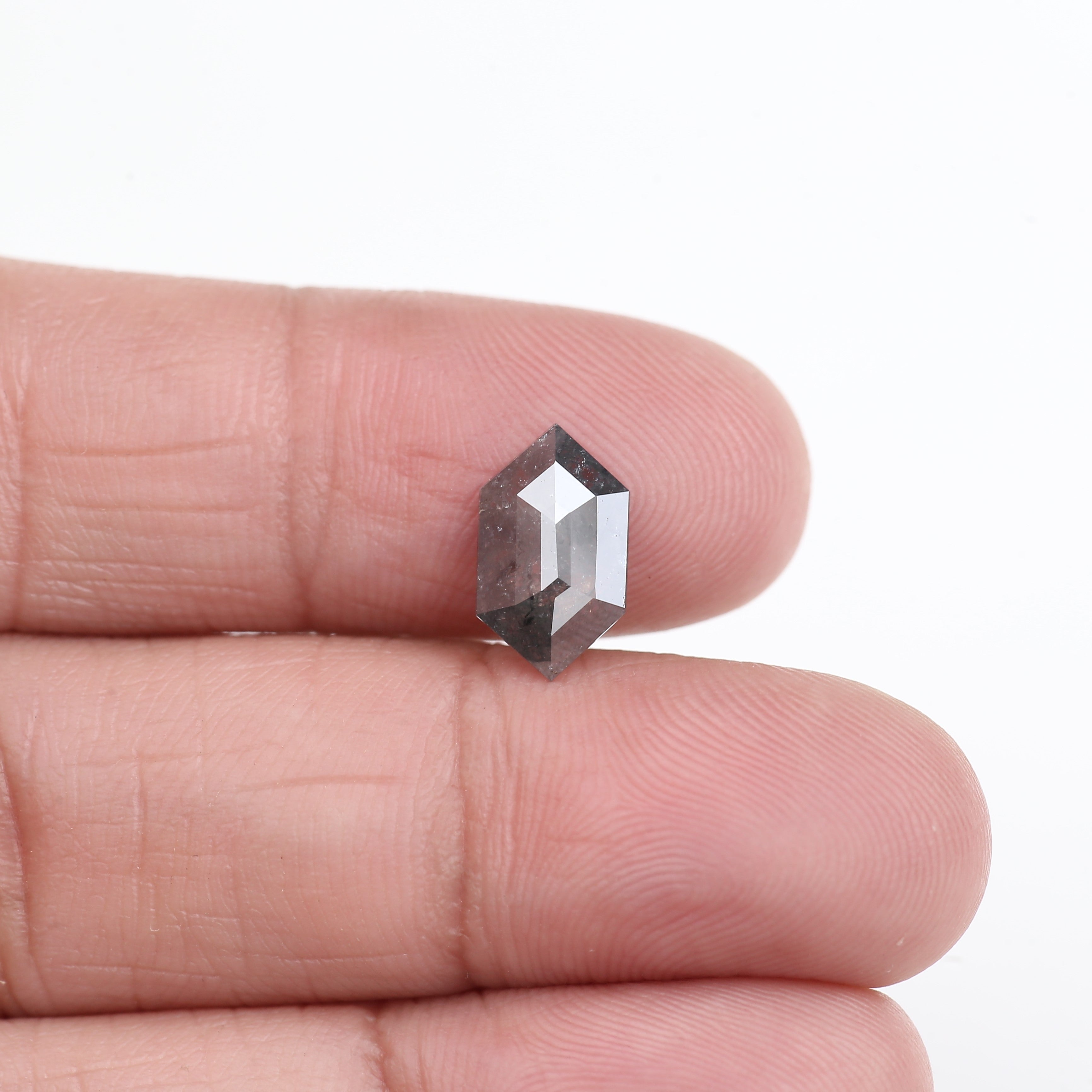 1.57 Carat Salt Pepper Diamond For Hexagon Diamond Rings 11.20 MM