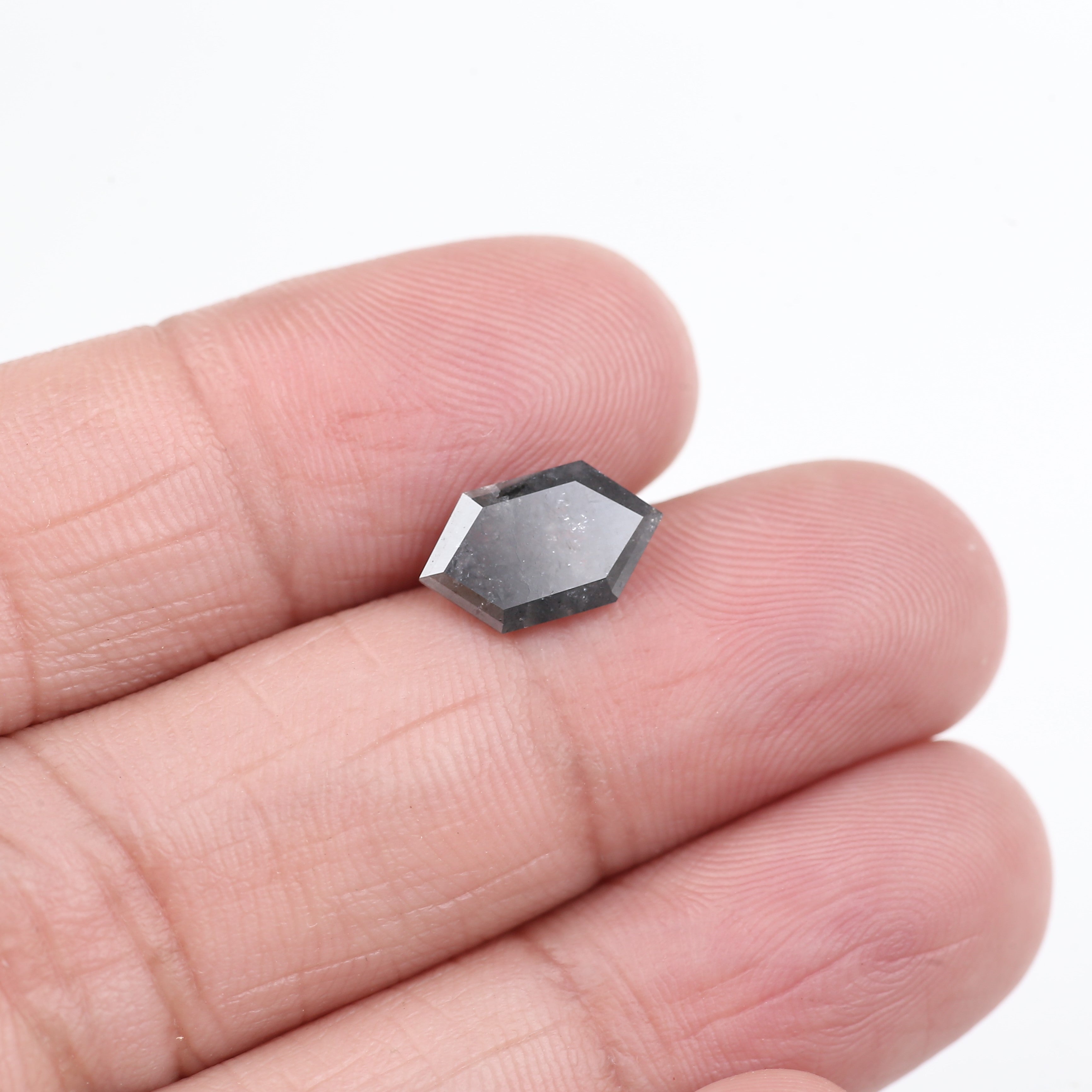1.57 Carat Salt Pepper Diamond For Hexagon Diamond Rings 11.20 MM