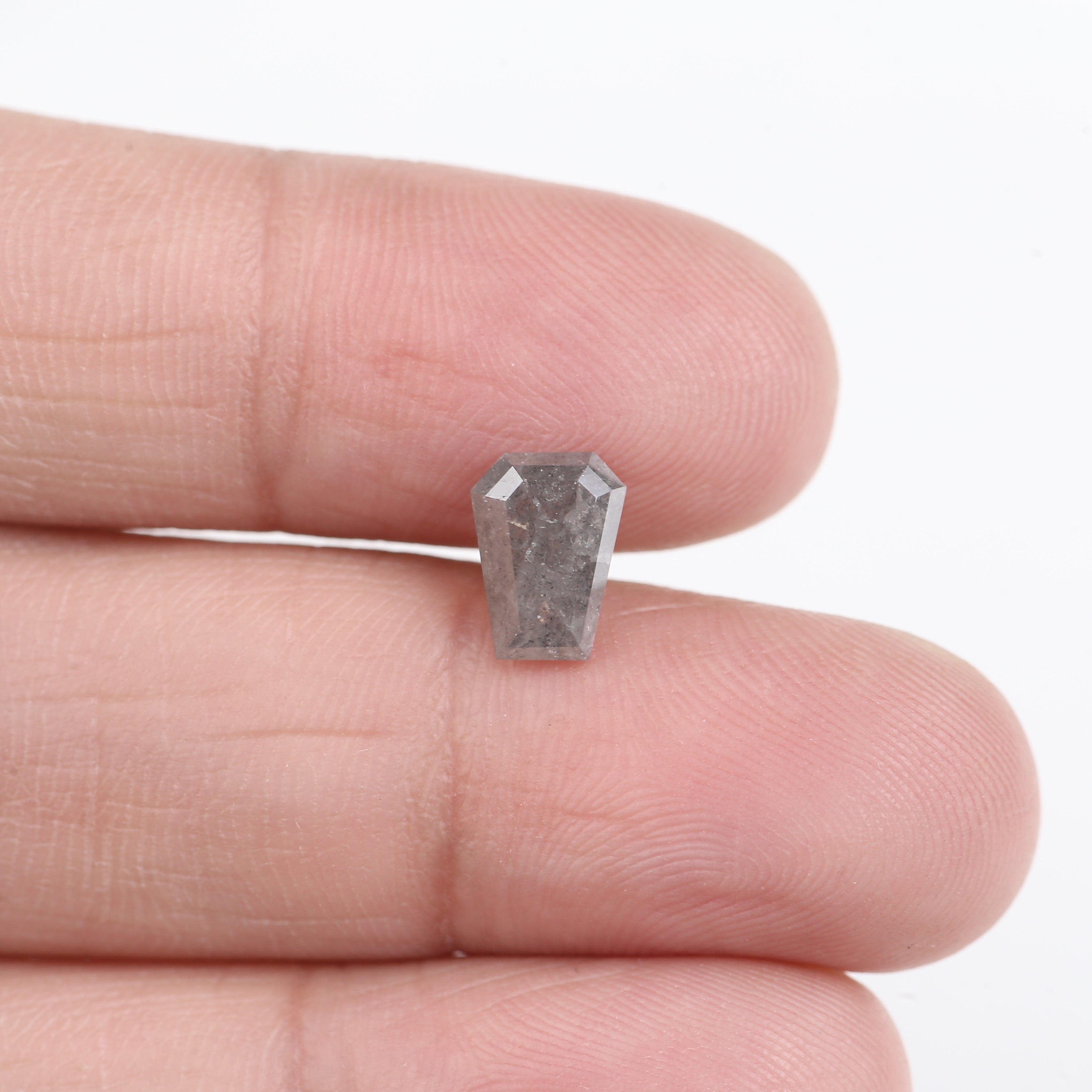 1.30 Carat Coffin Cut Salt and Pepper Diamond For Womens Wedding Ring