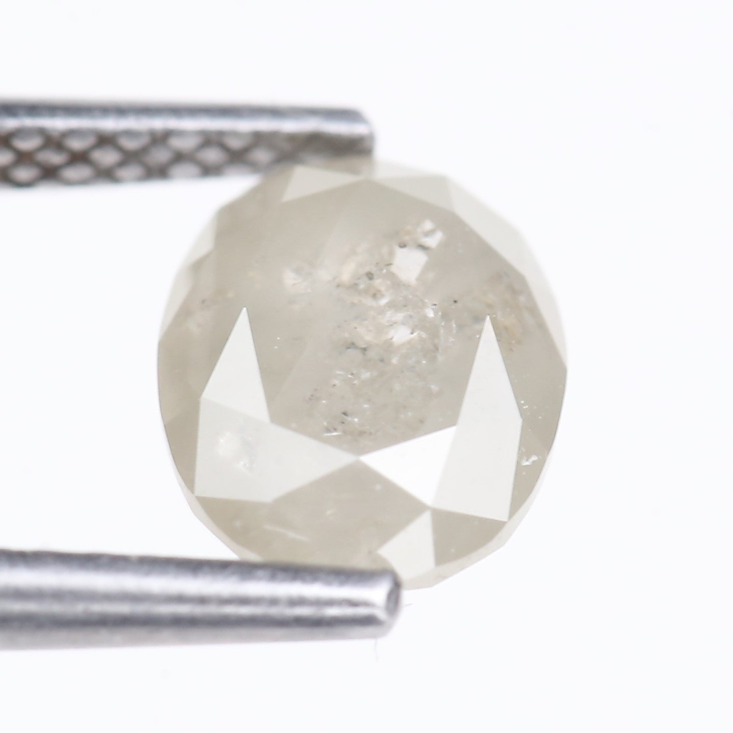 1.66 Carat Natural Light Gray Oval Cut Salt And Pepper Diamond 7.99 MM