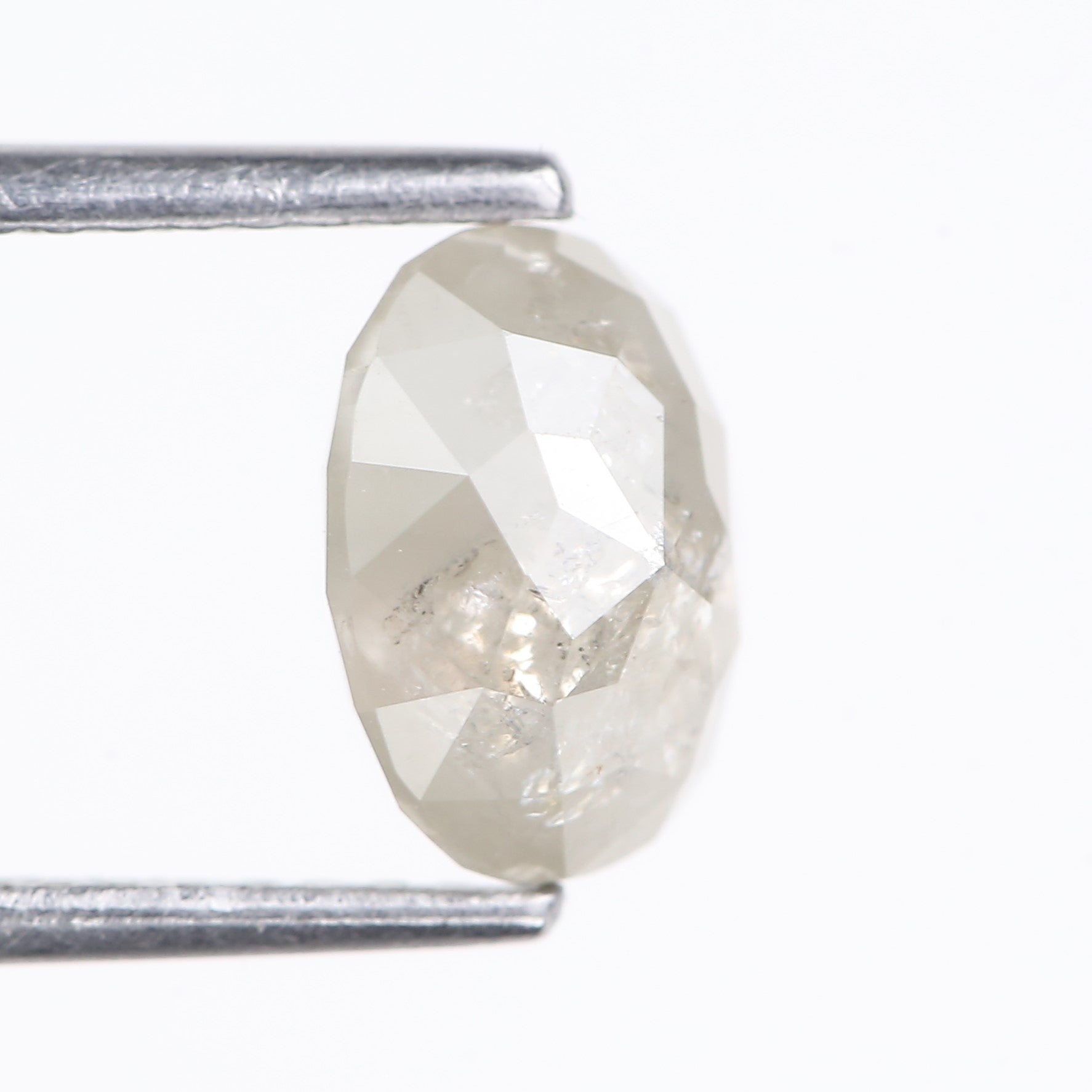 1.66 Carat Natural Light Gray Oval Cut Salt And Pepper Diamond 7.99 MM