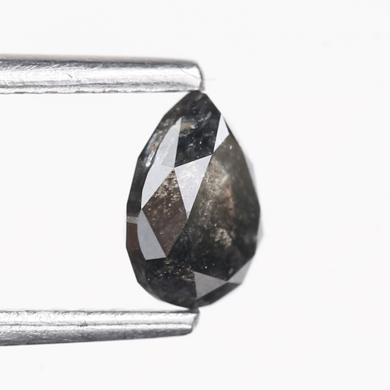 0.61 Carat Natural Black Pear Cut Salt And Pepper Diamond 5.72 MM