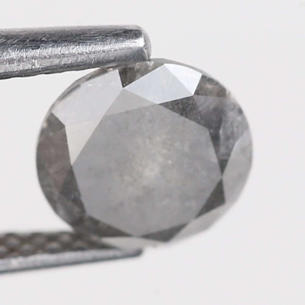 1 Carat Stormy Gray Round Salt and Pepper Diamond Canadian Origin 6.50 MM
