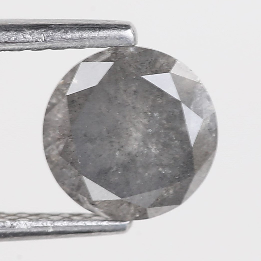 1 Carat Stormy Gray Round Salt and Pepper Diamond Canadian Origin 6.50 MM