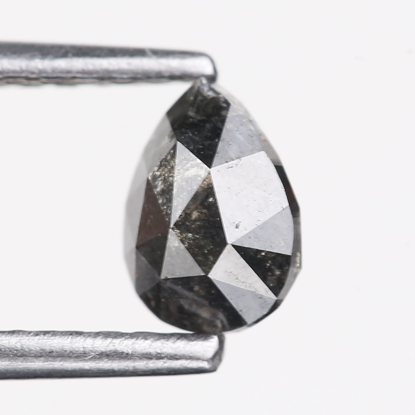 0.61 Carat Natural Black Pear Cut Salt And Pepper Diamond 5.72 MM