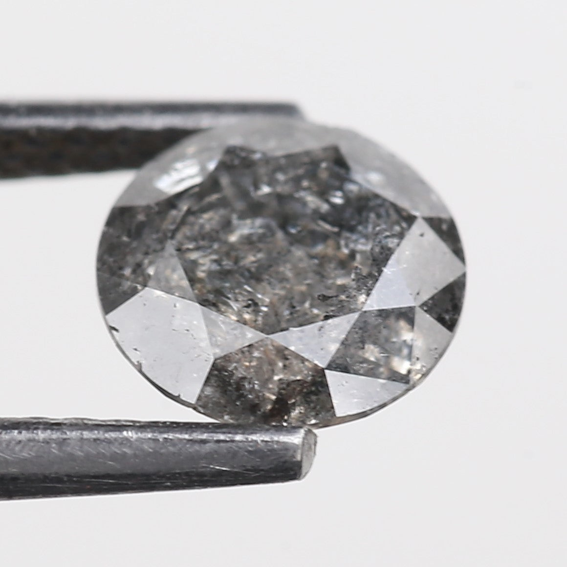 0.94 Carat Natural Gray Salt and Pepper Round Unique Diamonds 6.60 MM