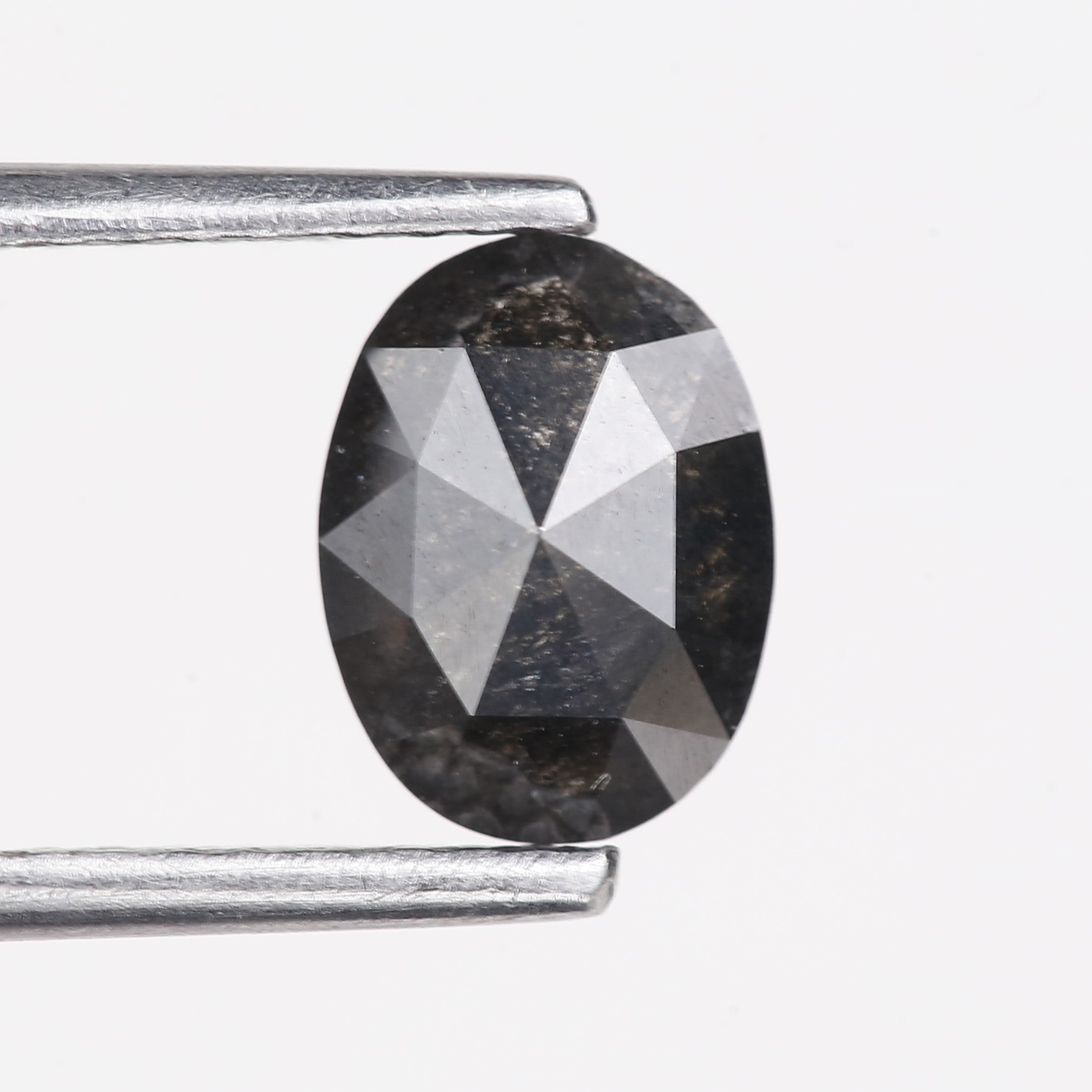 0.99 Carat Natural Black Oval Cut Salt And Pepper Diamond 7.50 MM